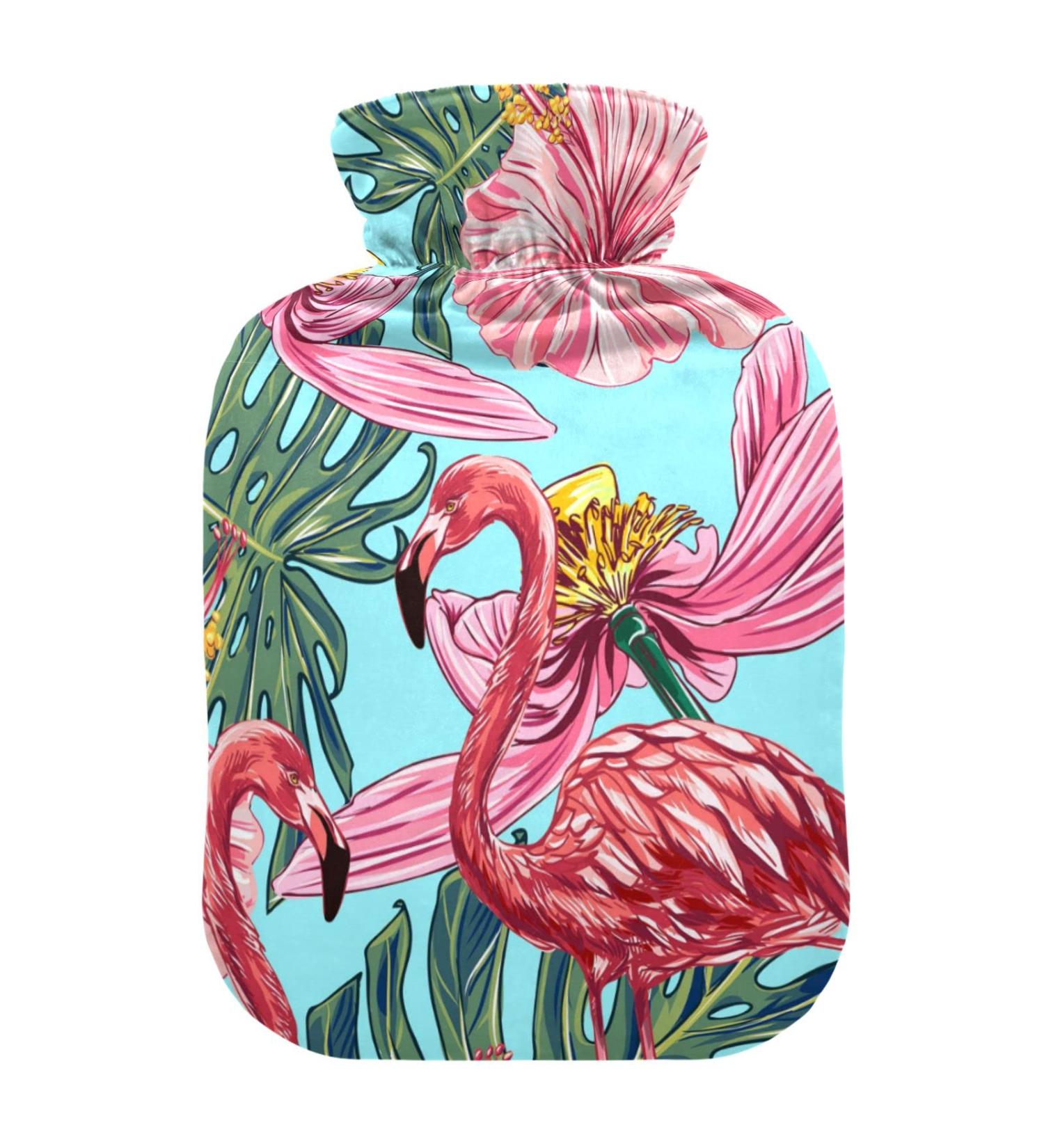 Flamingo Tropical Leaves Heat Bottle - 2L Hot Water Bag for Pain Relief & Sports Injuries - Buy Online on GoSupps.com