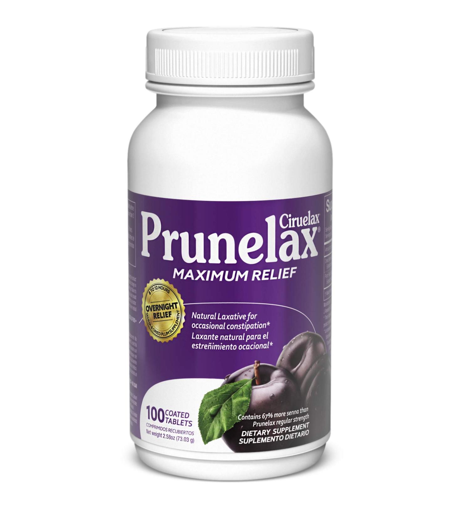 Prunelax Ciruelax Maximum Relief 100 Tablets - Natural Laxative for Occasional Constipation - Buy Online on GoSupps.com