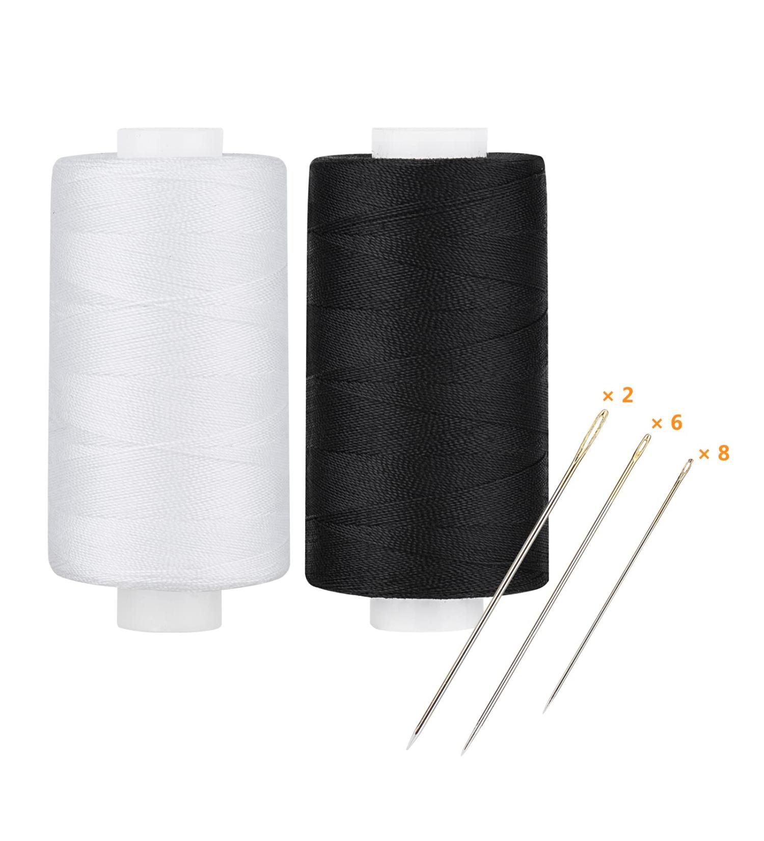 Simthread All Purpose Polyester Thread - 400 Yards - White and Black - Pack of 2 - Buy Online on GoSupps.com