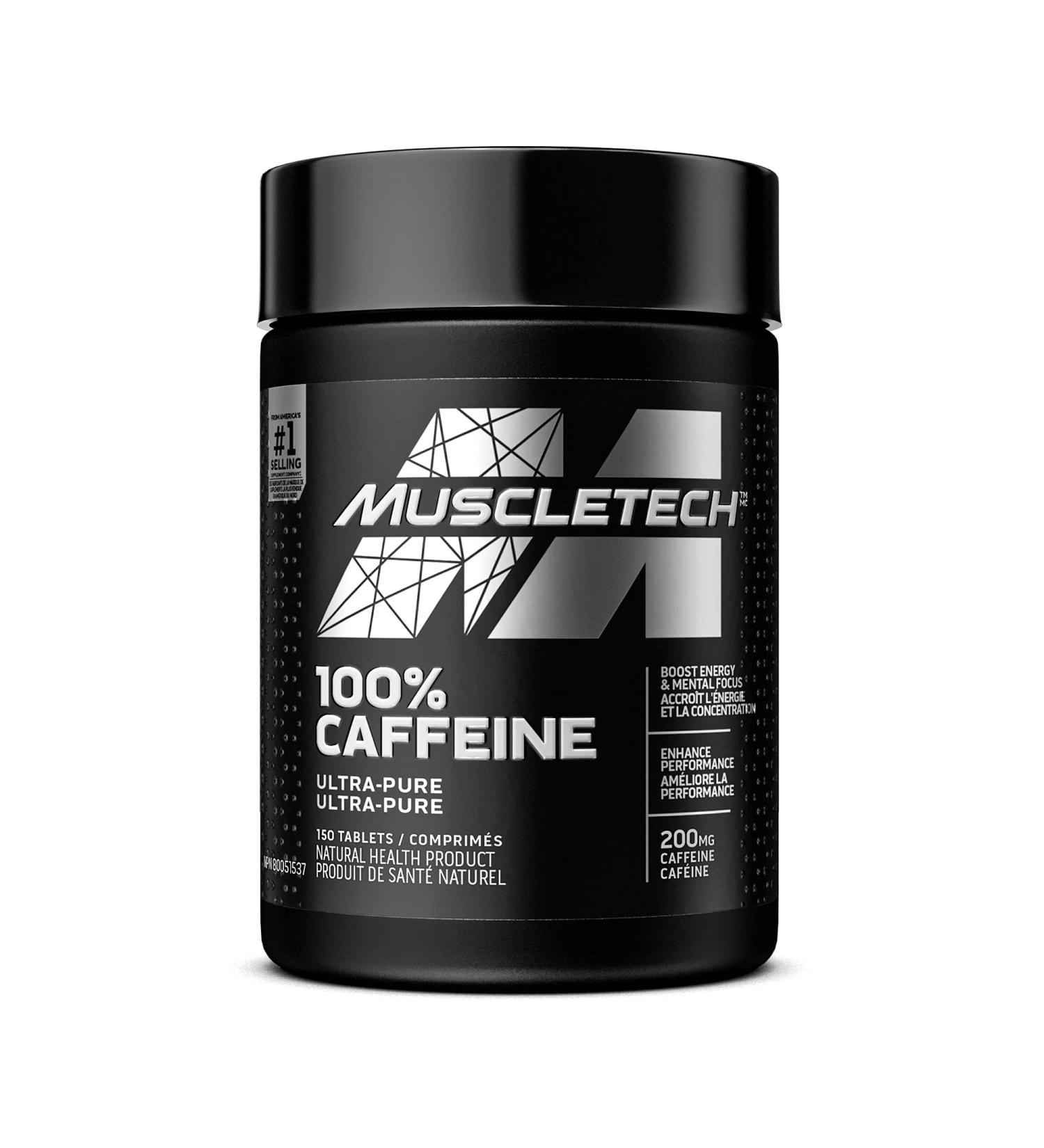 MuscleTech Caffeine Pills MuscleTech 100% Caffeine PreWorkout Energy Pills Mental Focus + Energy Supplement 200mg of Pure Caffeine Pre Workout for Men & Women 150 Capsules - Buy Online on GoSupps.com