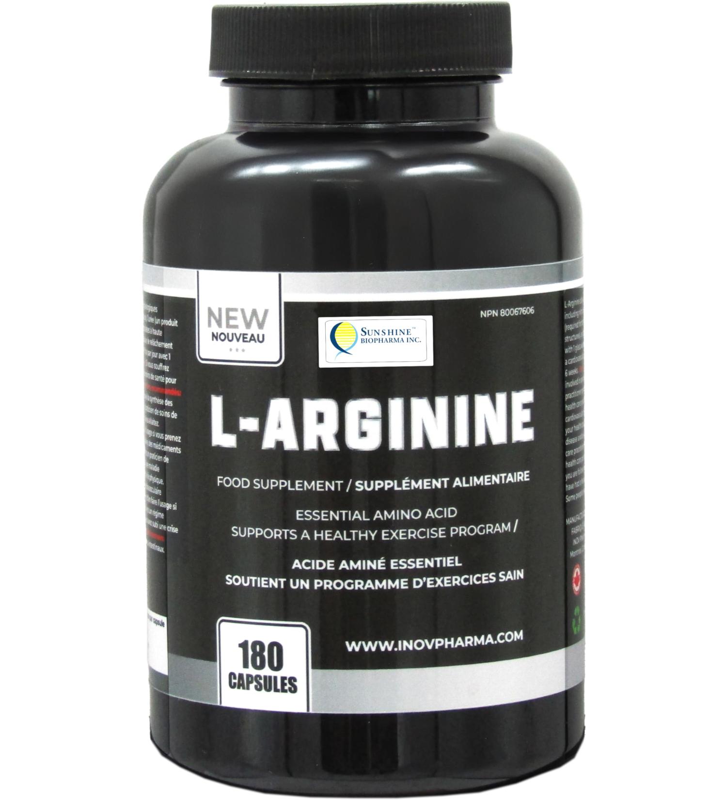 Arginine capsules 500mg 180 count vegan friendly vasodilator helping muscles heart and blood circulation - Buy Online on GoSupps.com