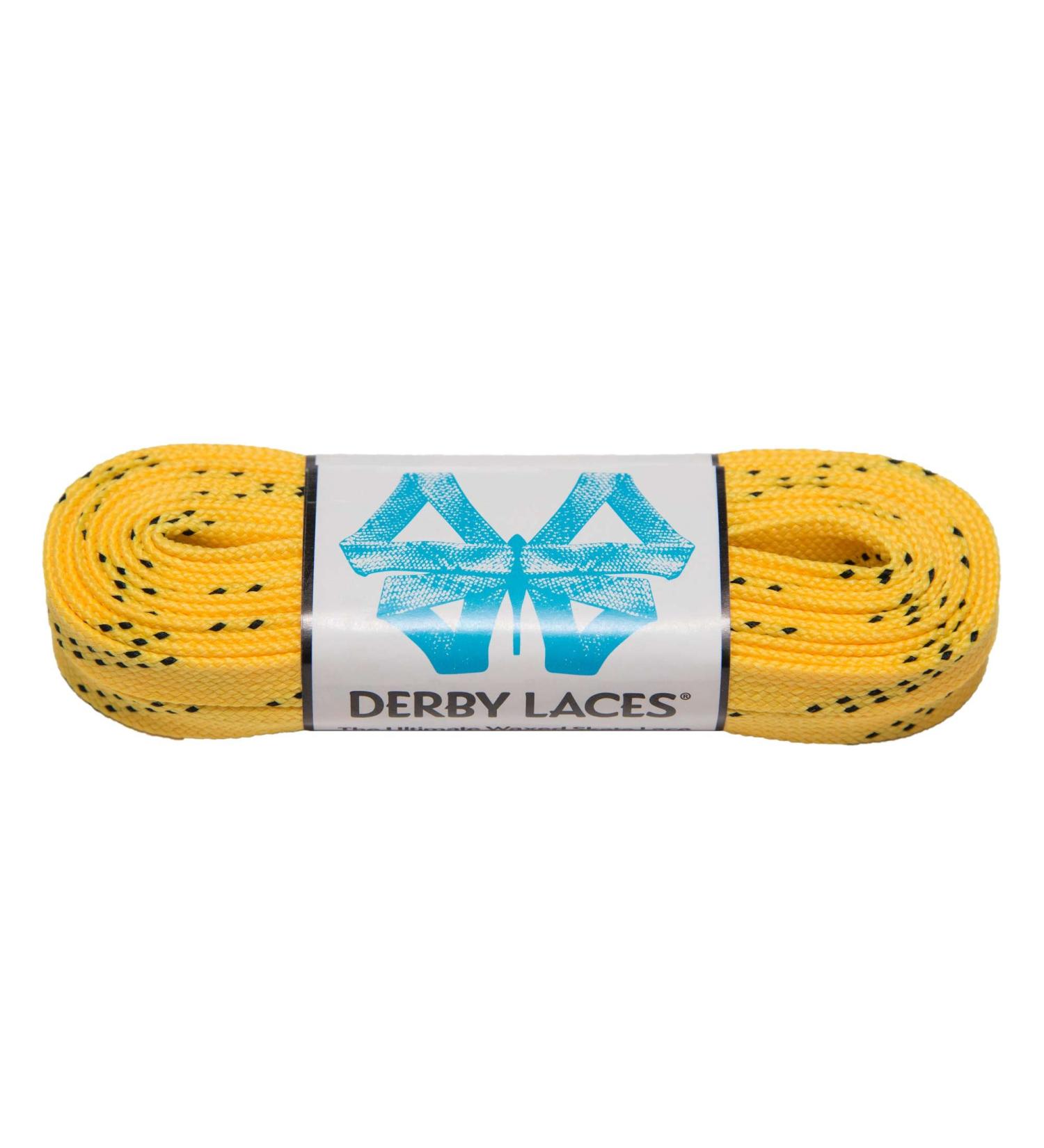 Derby Laces Yellow 108 Inch Waxed Skate Lace for Roller Derby, Hockey and Ice Skates, and Boots