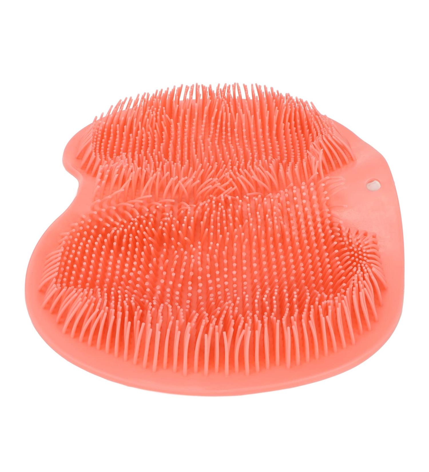 Shower Foot Scrubber Mat - Silicone Foot Massage for Men | Soft Hanging Design | Perfect for Beauty Salons - Red - Buy Online on GoSupps.com