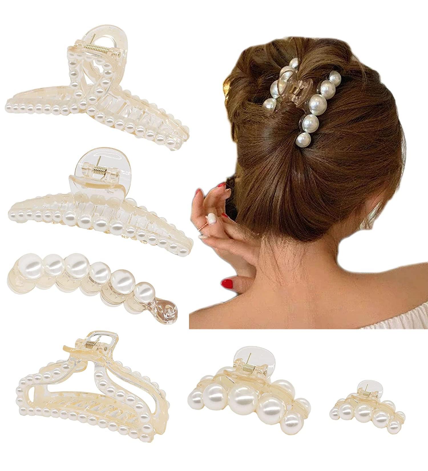 6 Pack Non-Slip Hair Claw Clips - Strong Hold Hair Styling Accessories for Women - Buy Online on GoSupps.com