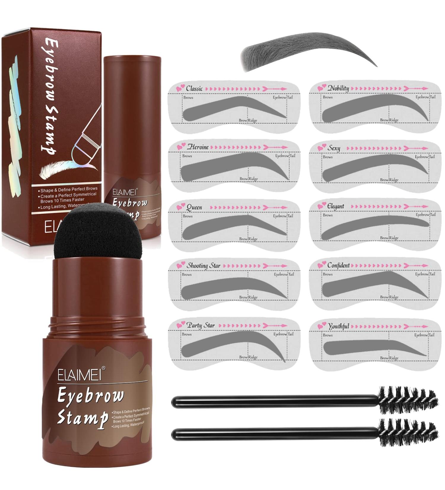 Professional Eyebrow Stamp Stencil Kit - Dark Gray | Long-Lasting Waterproof Brow Powder for Women Makeup - Buy Online on GoSupps.com