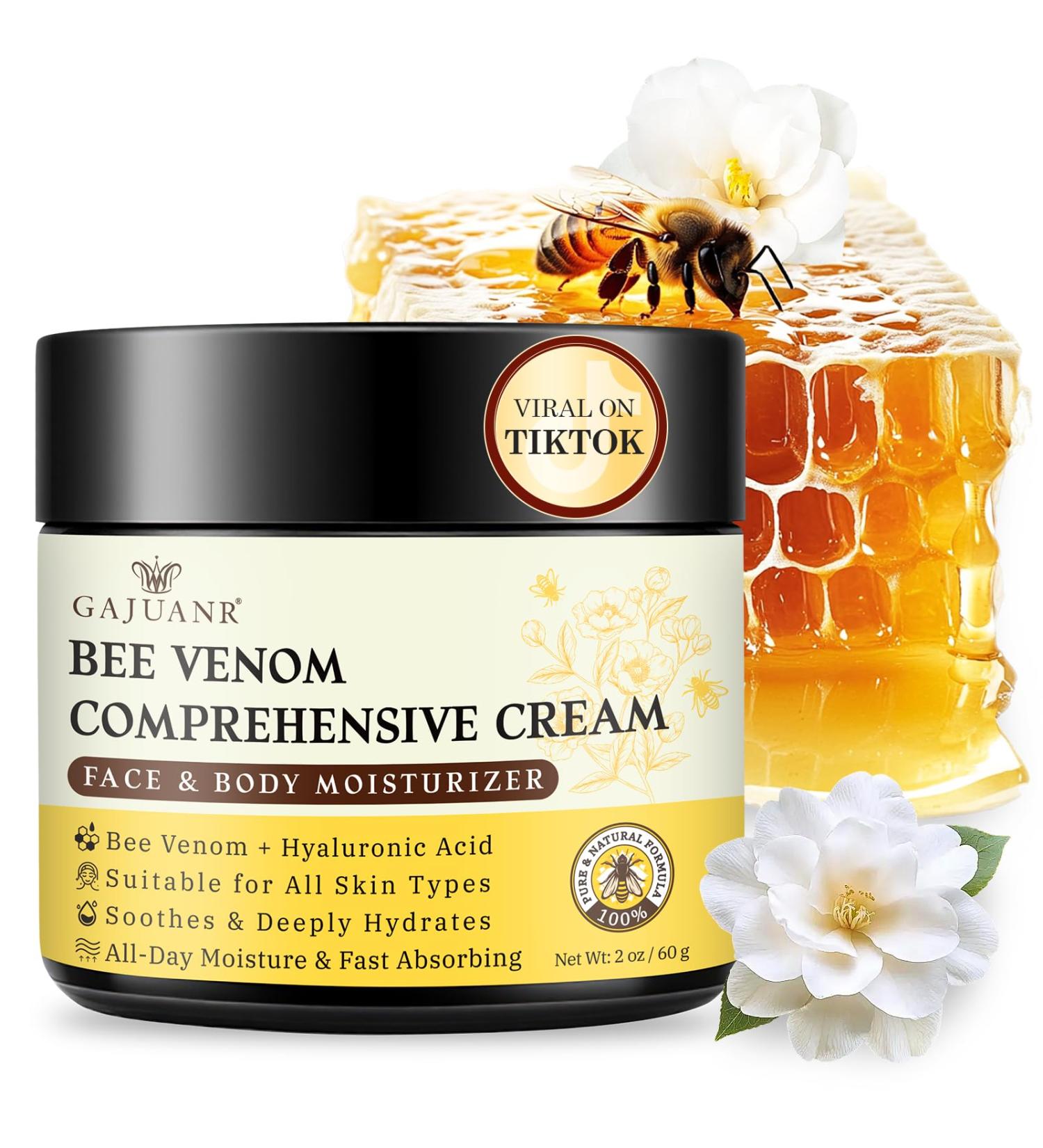 GAJUANR Bee Venom Comprehensive Cream All-in-One Nourishing Cream with Hyaluronic Acid Lightweight Texture for Daily Use 60g - Buy Online on GoSupps.com
