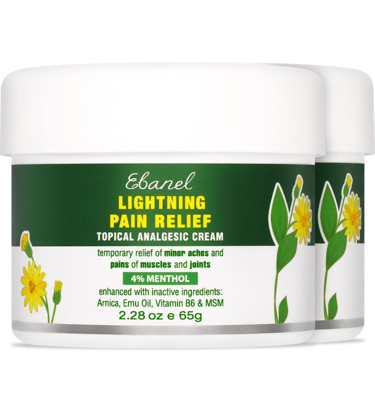 Ebanel Menthol Arnica Gel Pain Relief Cream with Hemp Oil | Anti Inflammatory Muscle Rub for Arthritis & Joint Pain - 2.28 oz (2-Pack) - Buy Online on GoSupps.com