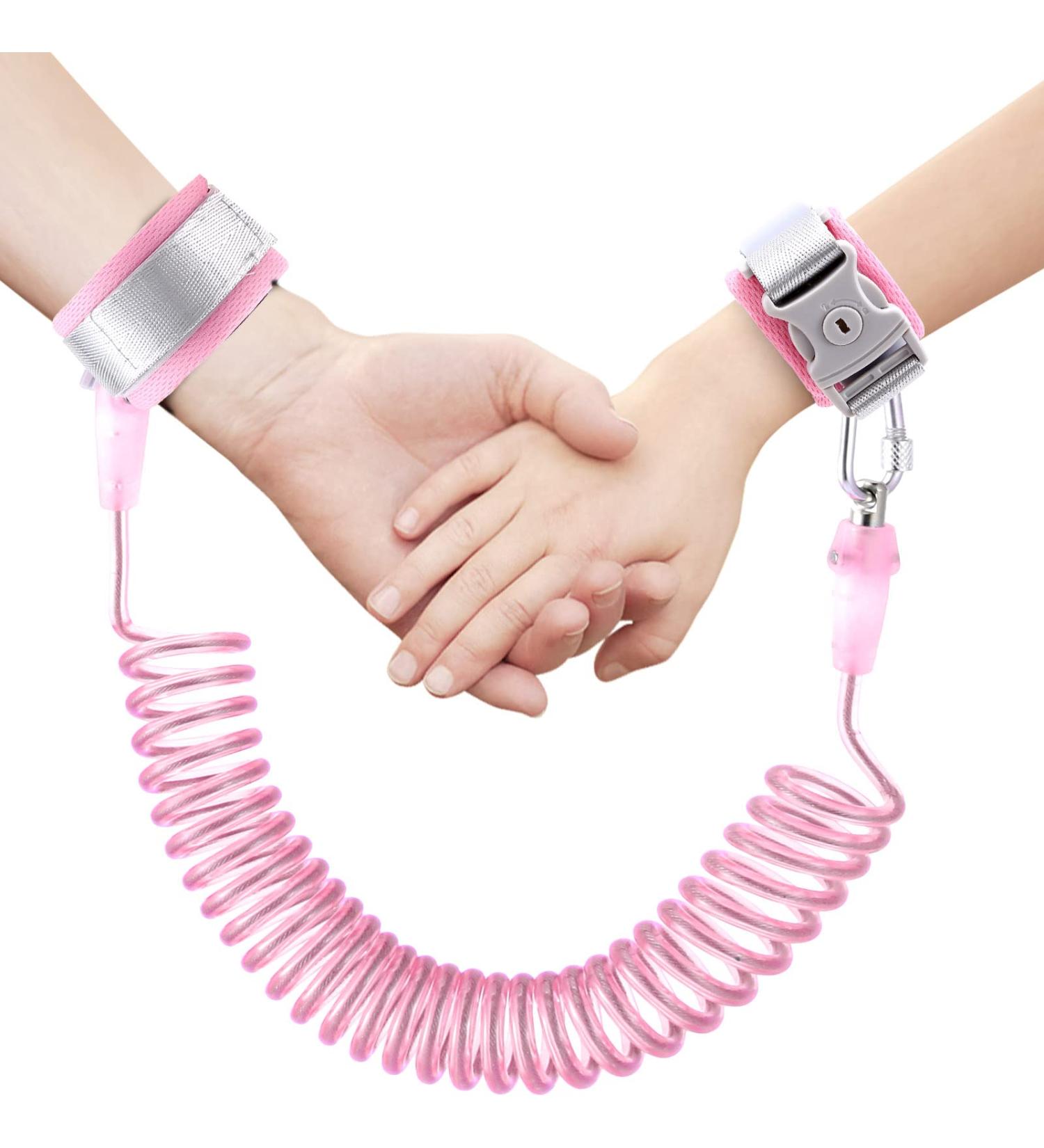 SITREMEN Anti Lost Wrist Link for Toddlers - 360 Rotate Toddler Wrist Reins with Security Lock and Safety ID Wristband - Pink Kid Wrist Leash for Children Walking and Travel - Buy Online on GoSupps.com