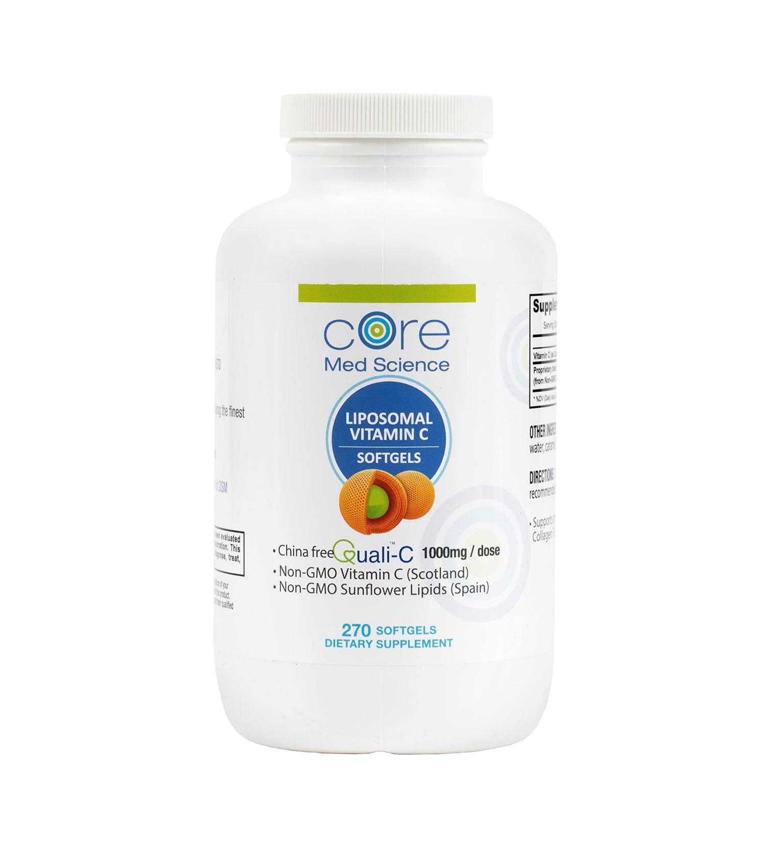 Core Med Science Liposomal Vitamin C 1000mg Softgels - Quali-C Supplement USA Made - 270 Count - Buy Online on GoSupps.com