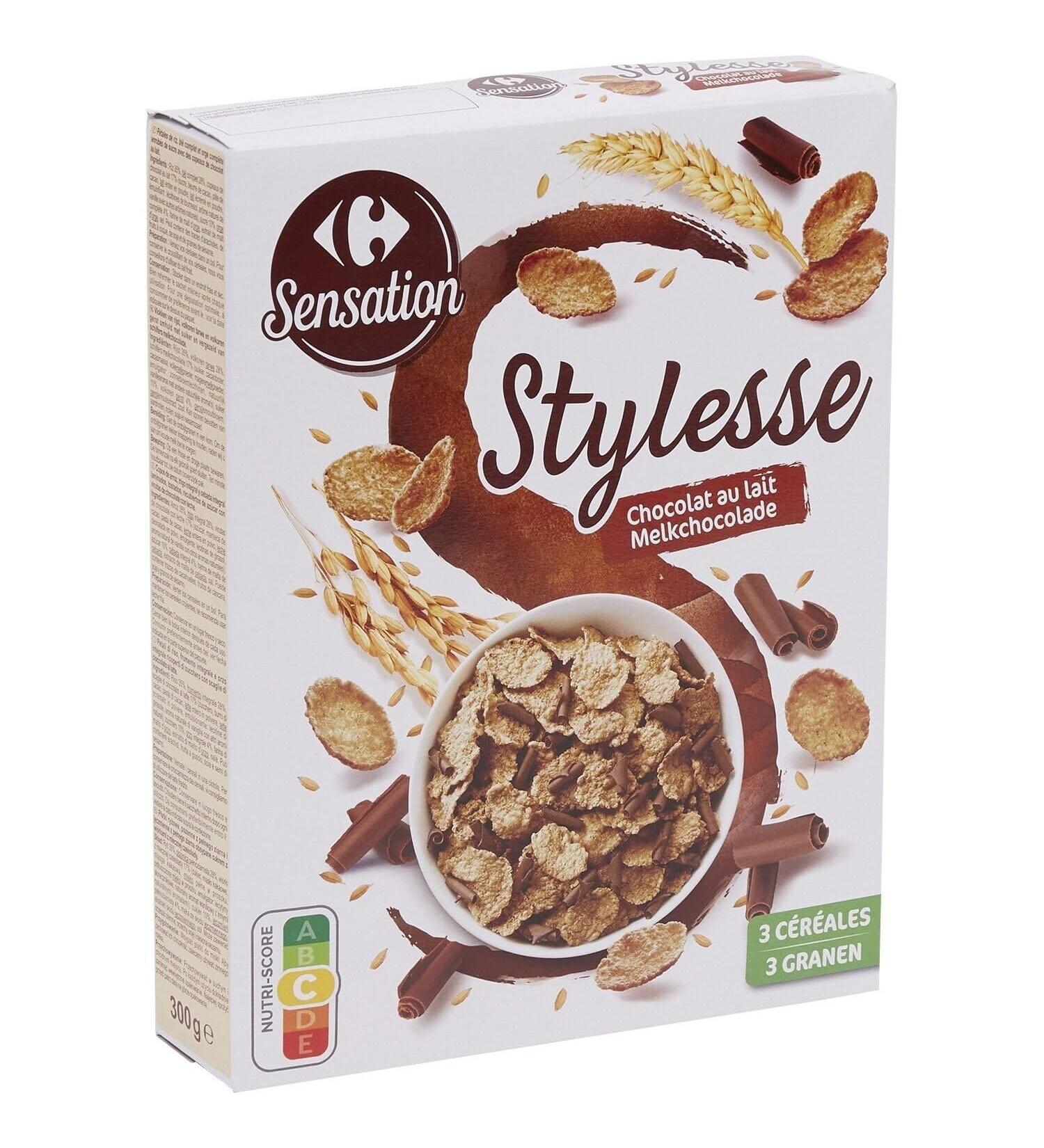 CARREFOUR SENSATION C r ales au Chocolat au Lait Gourmandes Texture Croquante et Fondante (Paquet 300g) - lot de 4 - Vendu par Lot