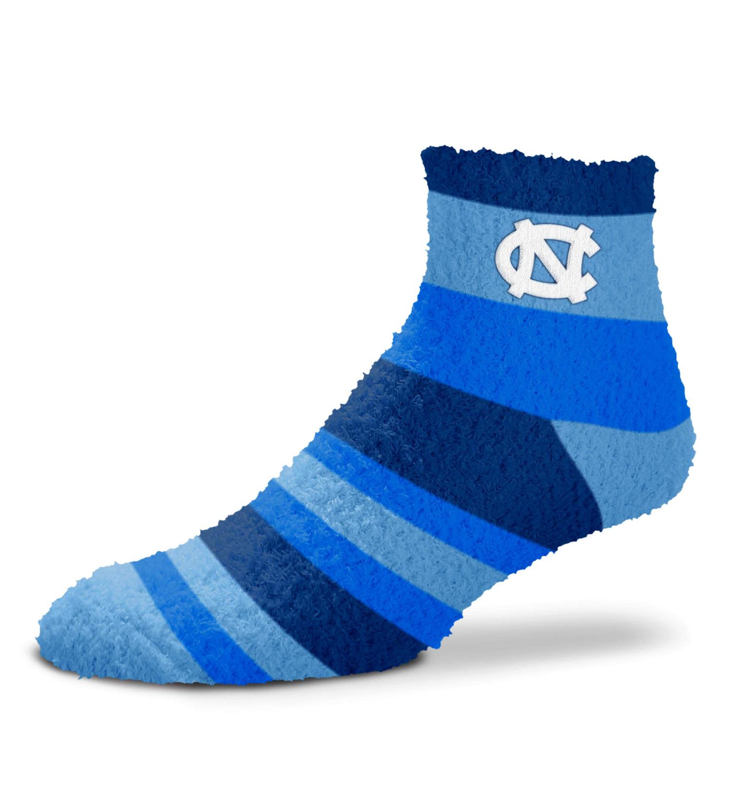 For Bare Feet NCAA Rainbow Fuzzy Sleep Soft Socks-1 Size Fits Most North Carolina Tar Heels One Size