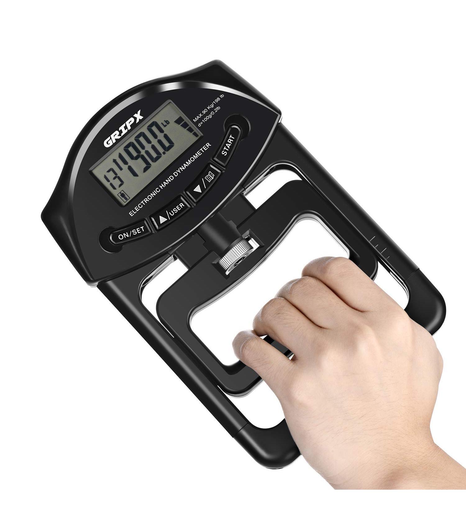 thumbnail image 2 of Digital Grip Strength Tester – 396 Lbs/180 Kg Capacity, Adjustable Handle With LCD Display For Sports & Home Use 2 of 6