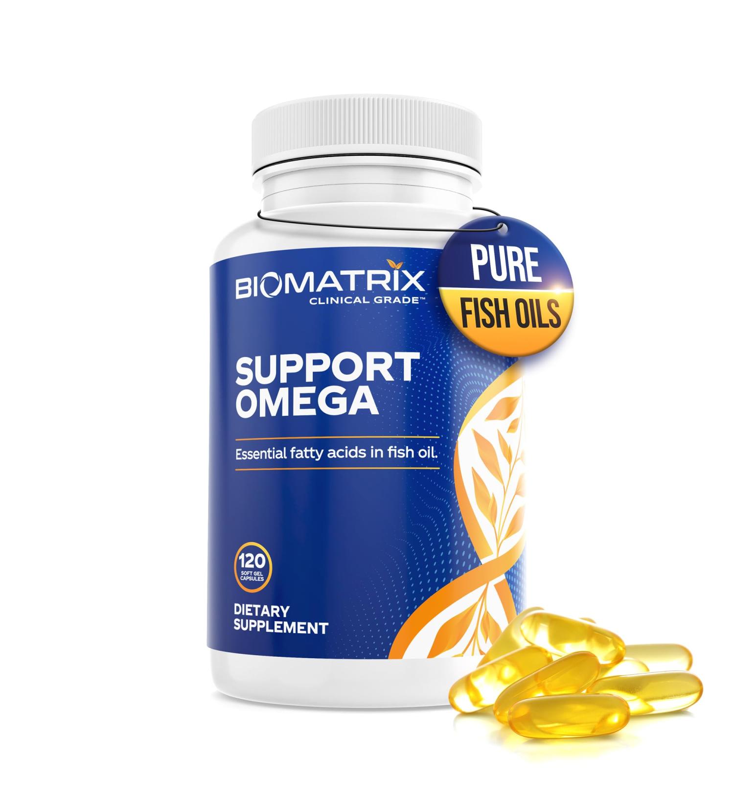 Support Omega EPA DHA Omega 3 Fish Oil Supplement - Cardiovascular, Musculoskeletal Support (120 Gel Capsules) - Buy Online on GoSupps.com