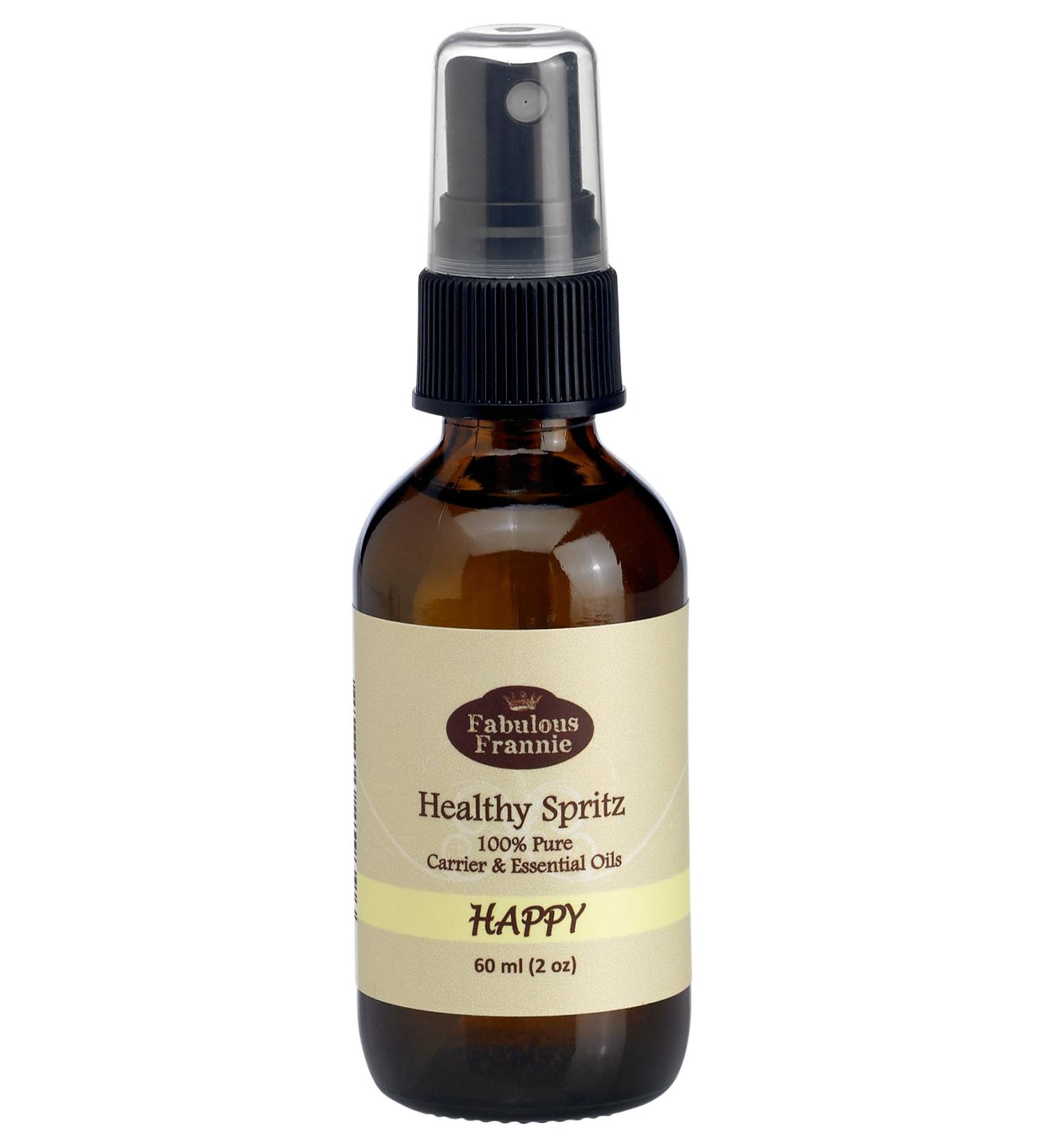 Fabulous Frannie Happy Healthy Massage Spritz Carrier Oils and Bergamot Grapefruit and Ylang Ylang Essential Oils 2oz