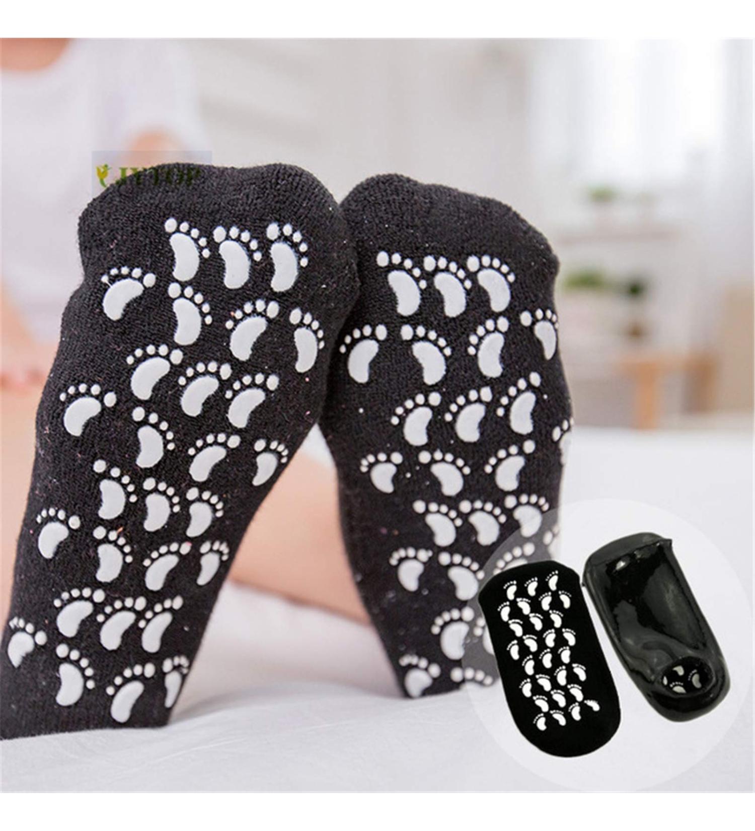JYTOP 2019 New Plush material Gel/Silicone Moisturizing Socks shoe socks socks with essential oils foot socks for beauty (Dark Gray)