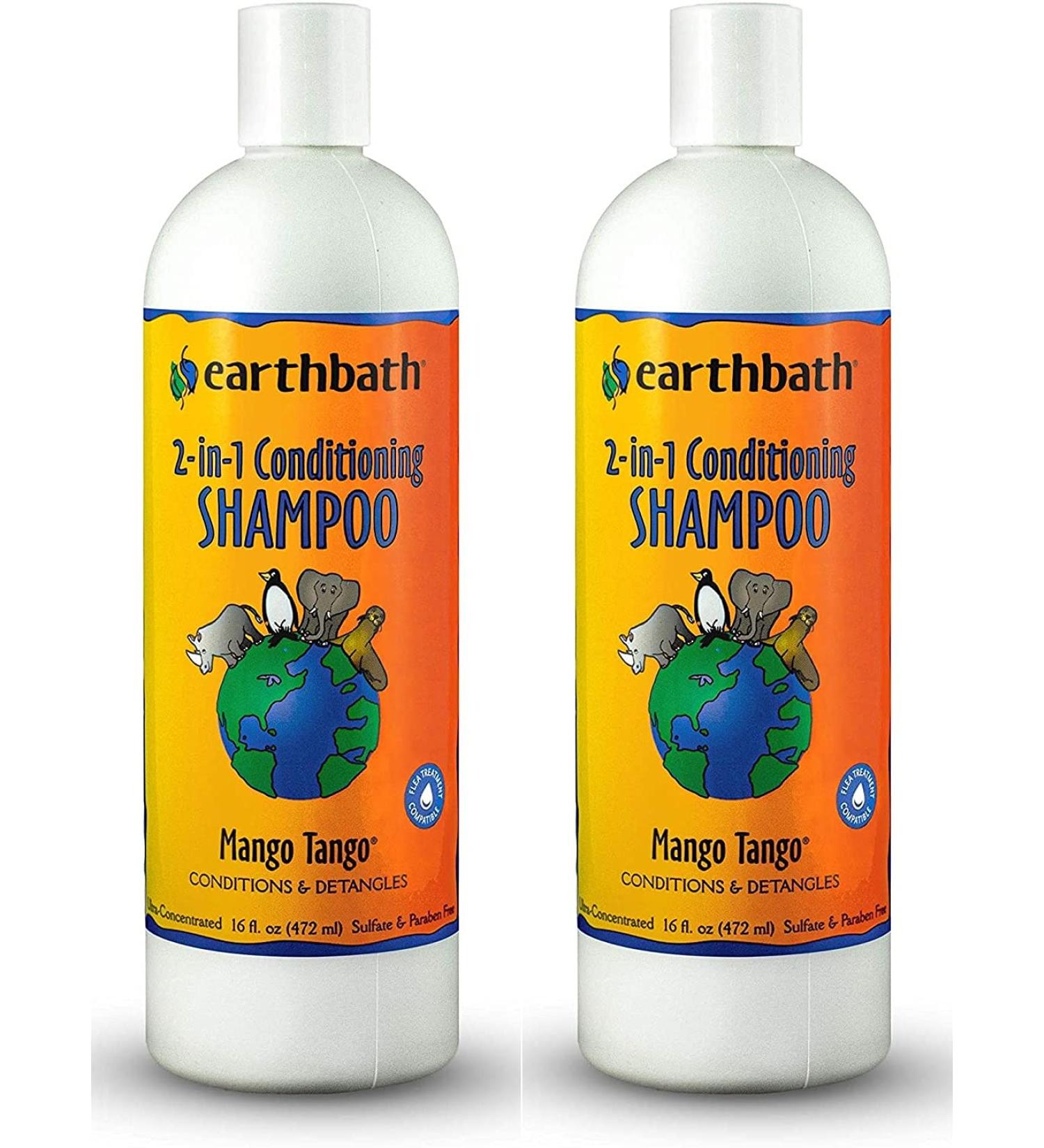 earthbath 2-in-1 Conditioning Shampoo for Pets 16oz (Pack of 2) - Made in USA, Mango Tango - Dog Shampoo and Conditioner for Conditioning & Detangling - Buy Online on GoSupps.com