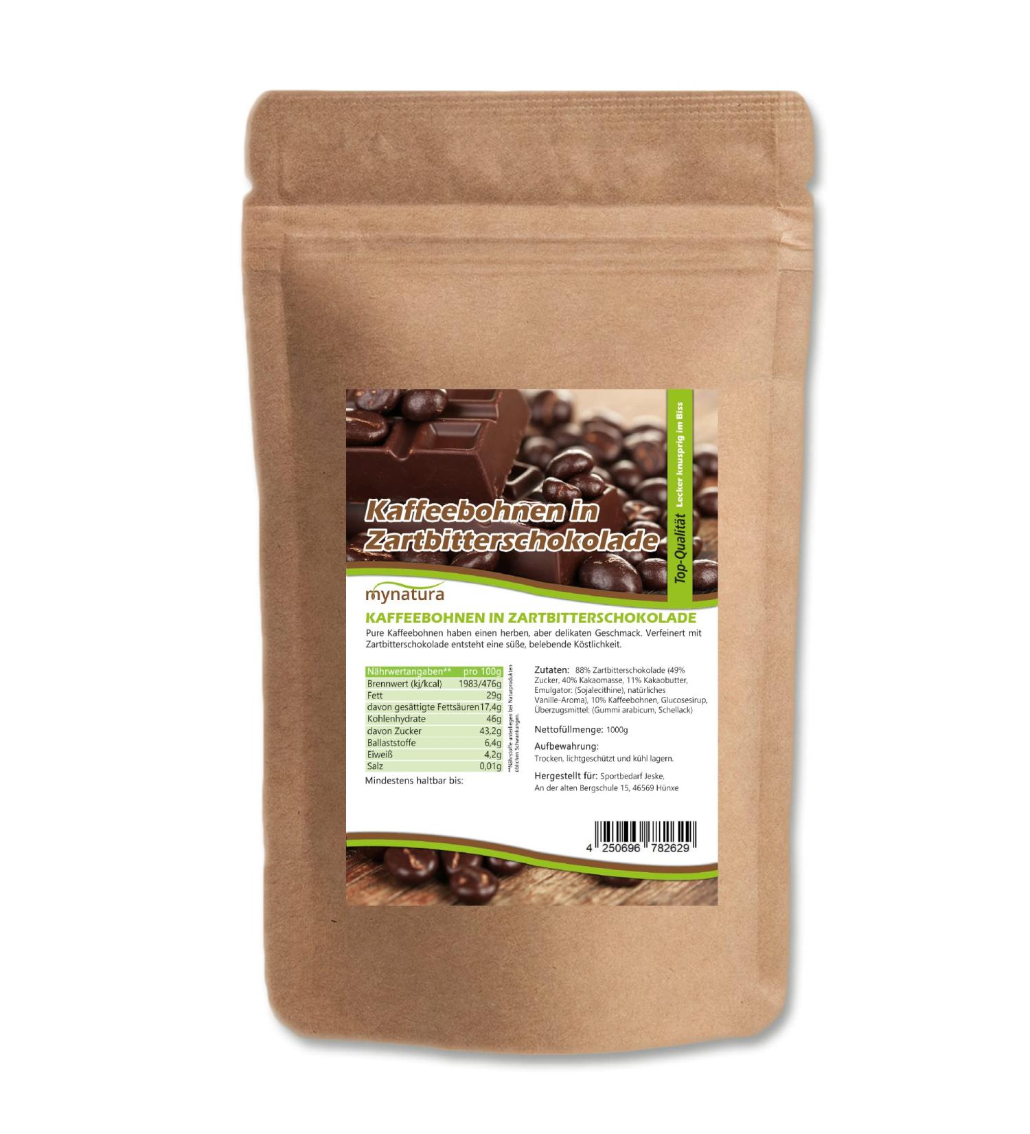 Jeske Sports Supplies Mynatura Coffee beans in soft bitter chocolate coffee beans covered in chocolate baking snack sweet coffee aroma bag 3 x 1000 g - Buy Online on GoSupps.com