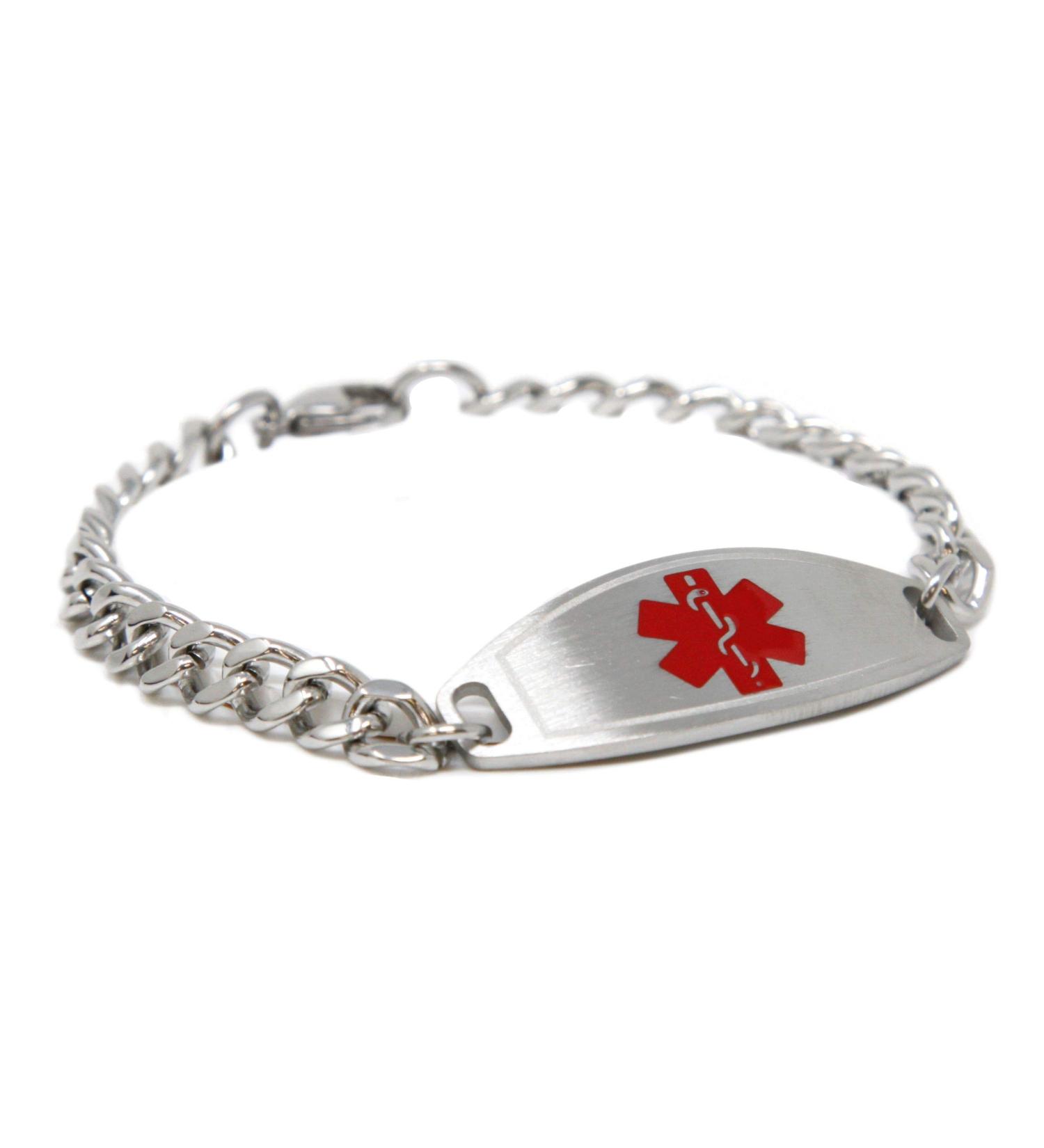 Pre-Engraved Customized DNR Alert Medical Bracelet - Red | International Shipping Available - Buy Online on GoSupps.com