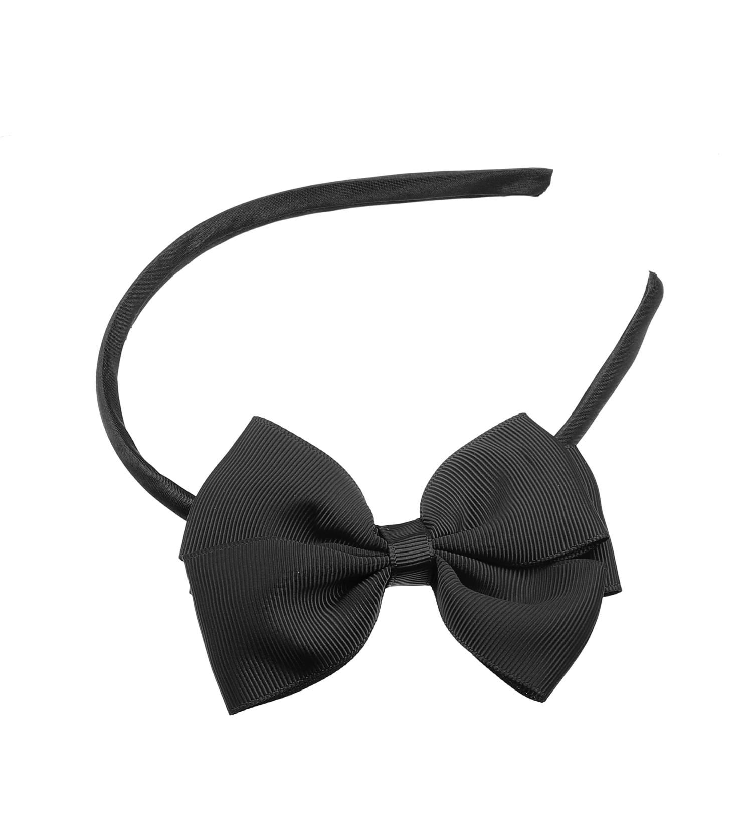 VOCOSTE Bow Headband Fashion Cute Polyester Hairband for Teenager Black 5.9x4.4 Inch - Buy Online on GoSupps.com