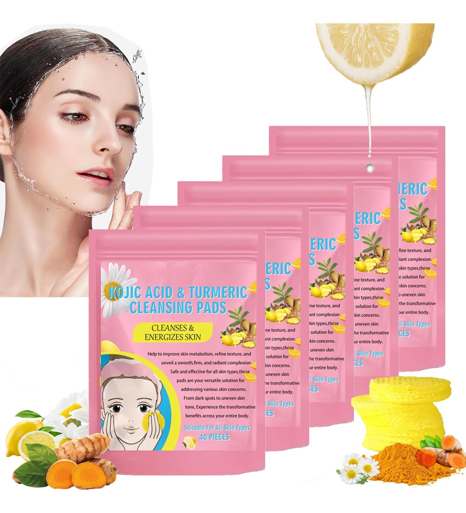  Orgrul Turmeric Kojic Acid Exfoliating Cleansing Pads Kojic Acid & Turmeric Cleansing Pads for Face Acne Scars Unclog Pores Help Balance Skin Oil and Water 200 Count - Buy Online on GoSupps.com