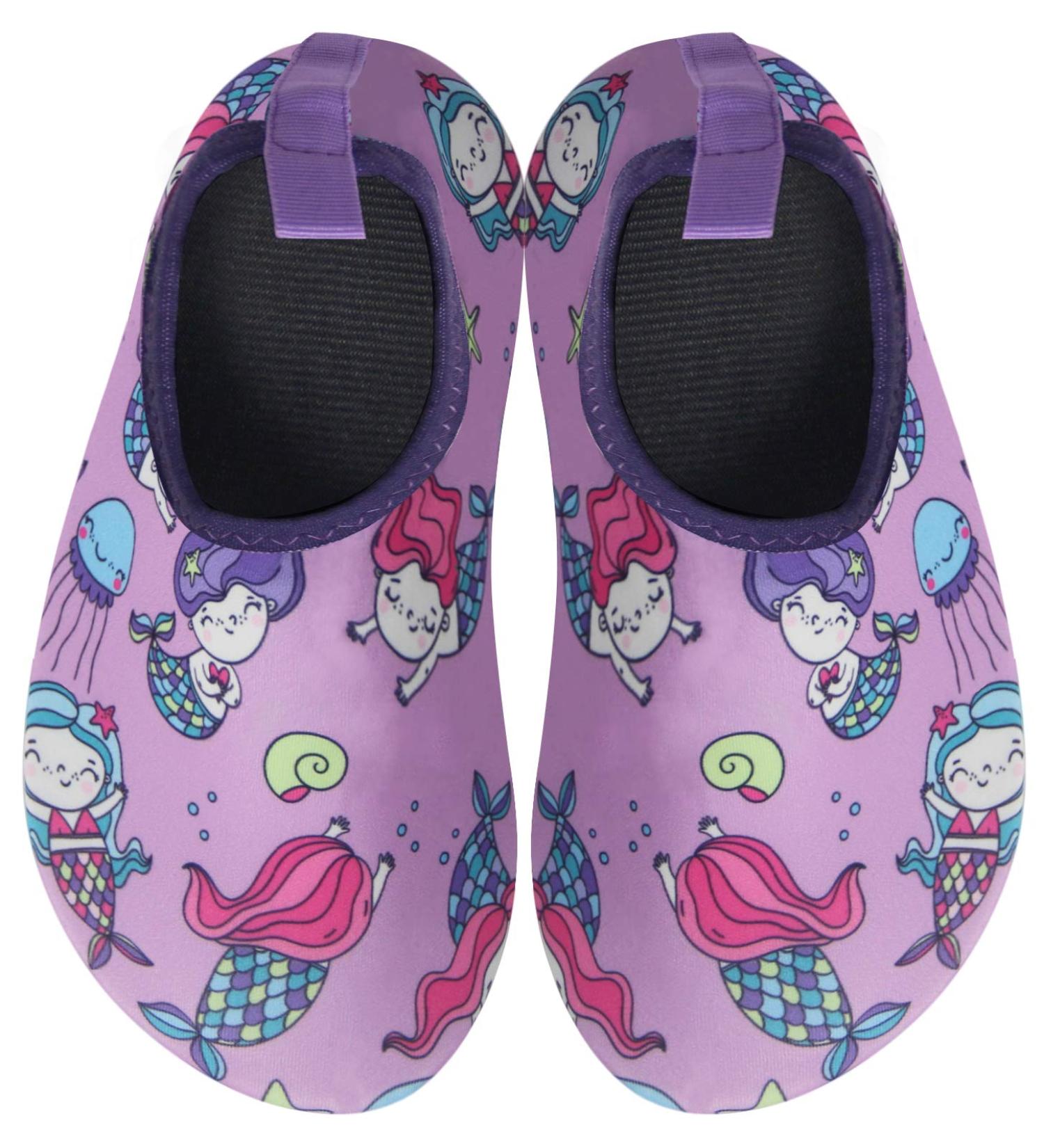 BomKinta Kids Water Shoes - Quick Dry Non-Slip Aqua Socks for Beach & Pool | 8-8.5 Toddler Mermaid - Buy Online on GoSupps.com