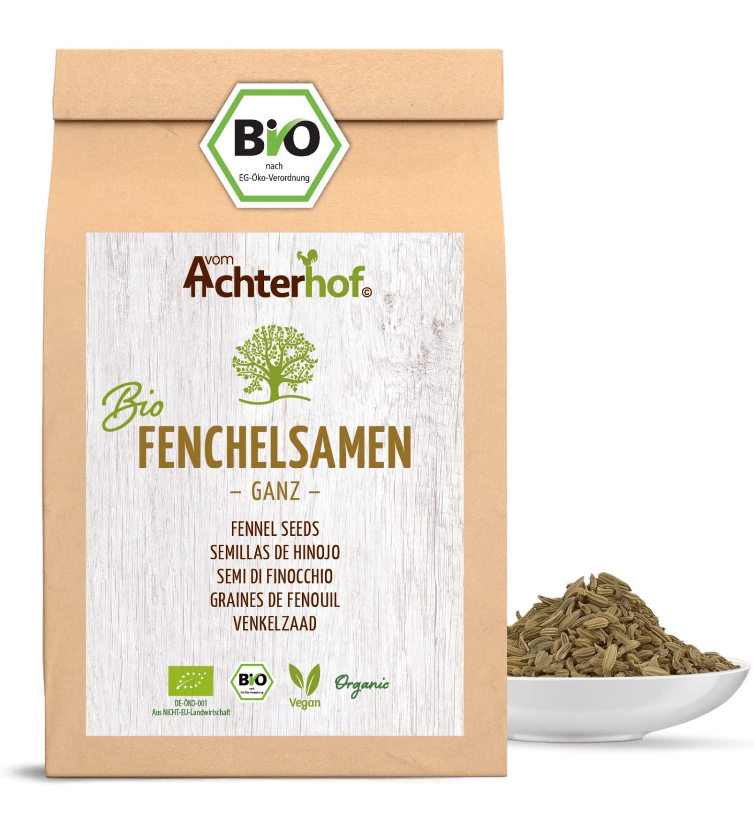 Organic Fennel Seeds 500g - Mild Sweet Taste for Teas & Pasta Dishes | Achterhof Quality - Buy Online on GoSupps.com