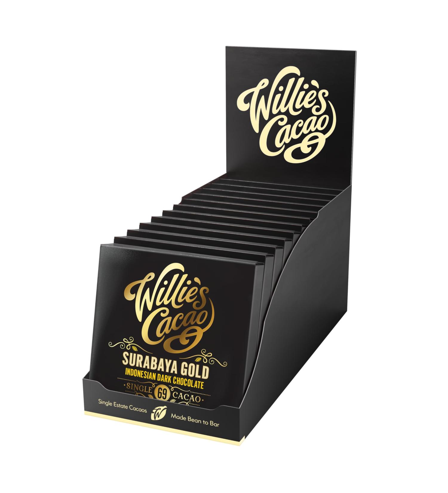  Willie's Cacao Willie's Cacao - Artisanal Chocolate Bar - Surabaya Dark Chocolate 69% - 50g x 12 - Caramel Notes - Single Estate Indonesian Cacao - Vegan - Buy Online on GoSupps.com
