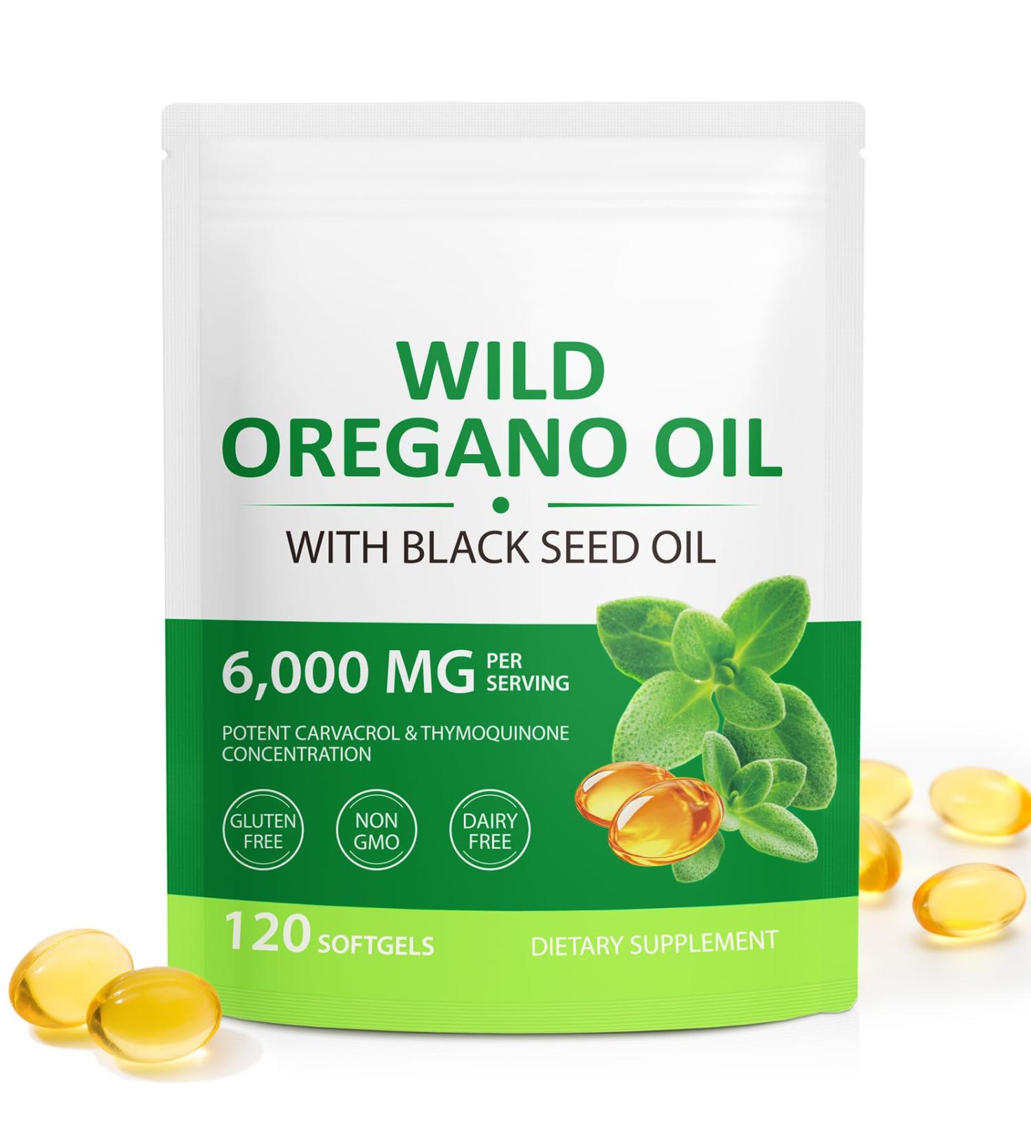 Liefiet Oil of Oregano Capsules 2 in 1 6000mg Oregano Oils with 200mg Black Seed Oil Per Serving Organic Oregano Oil Supplement for Immune Health 120 Softgels - Buy Online on GoSupps.com