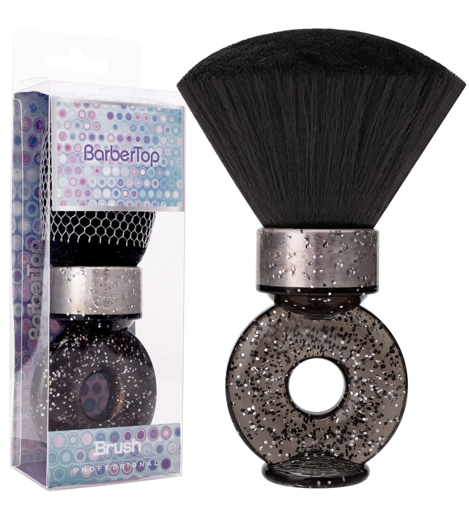 Neck Duster Brush for Barber Hair Cutting Cleaning Ring Handle Salon Tool Soft Brush to Remove Broken Hair from Neck Face Ears Large Brushes (Bling Black) - Buy Online on GoSupps.com