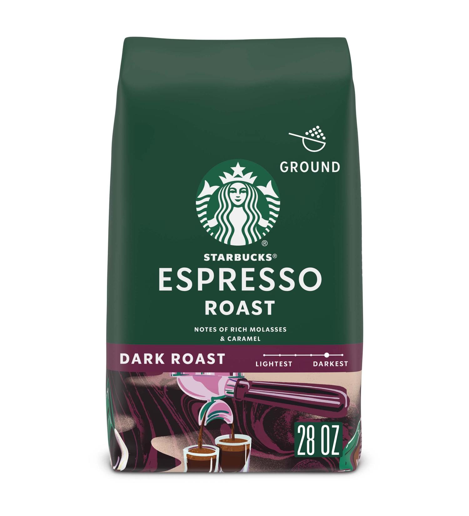 Starbucks Espresso Roast Ground Coffee - 28 oz (1.75 lb) - 100% Arabica - Buy Online on GoSupps.com