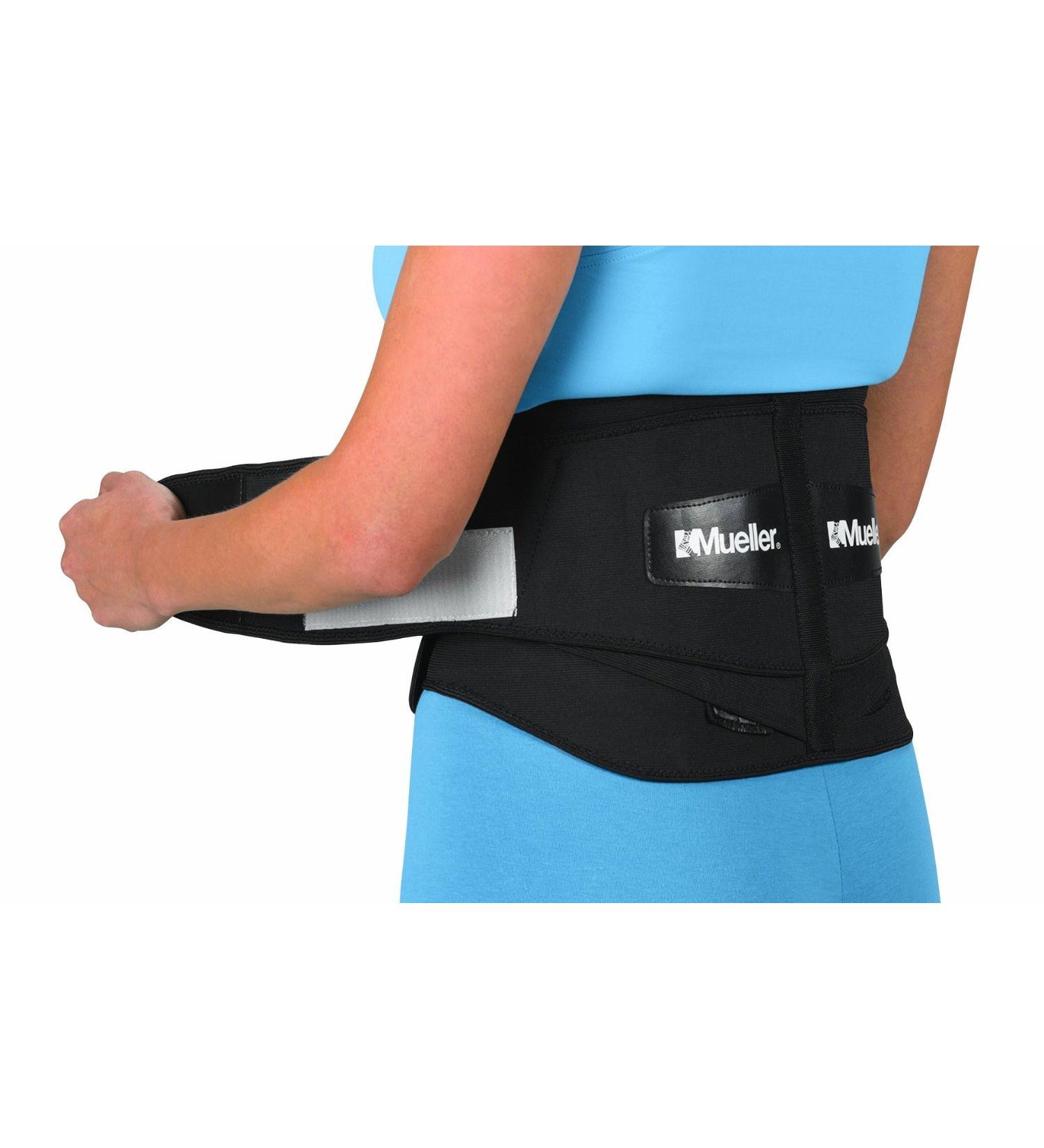 Mueller 64179 Adjustable Back Brace with Removable Pad Fits Waist Size Regular(28 - 50 waist)  Black