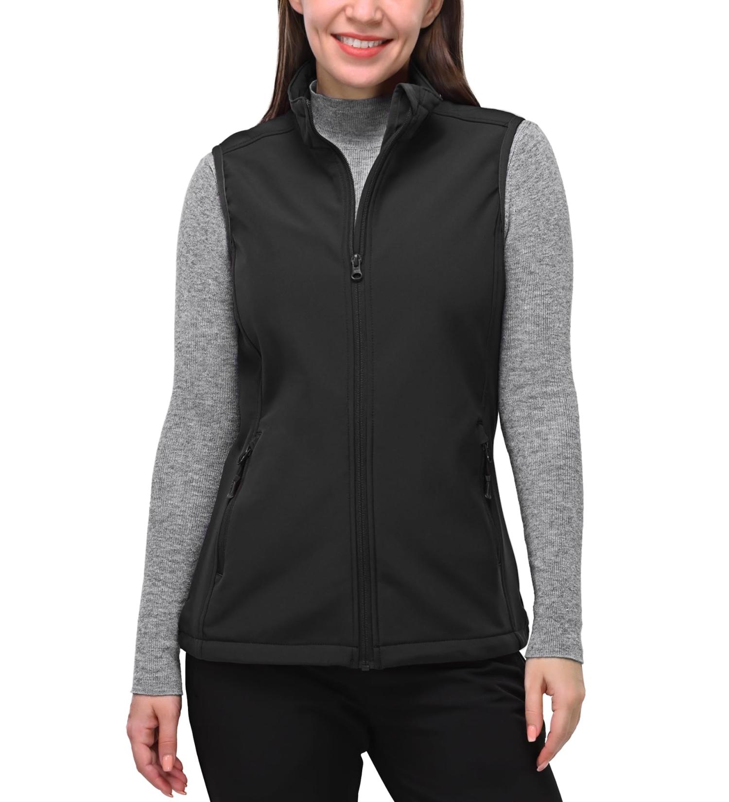 33 000ft Women s Outdoor Lightweight Softshell Vest - Windproof Sleeveless Jacket for Running Golf & Hiking - Black - Buy Online on GoSupps.com