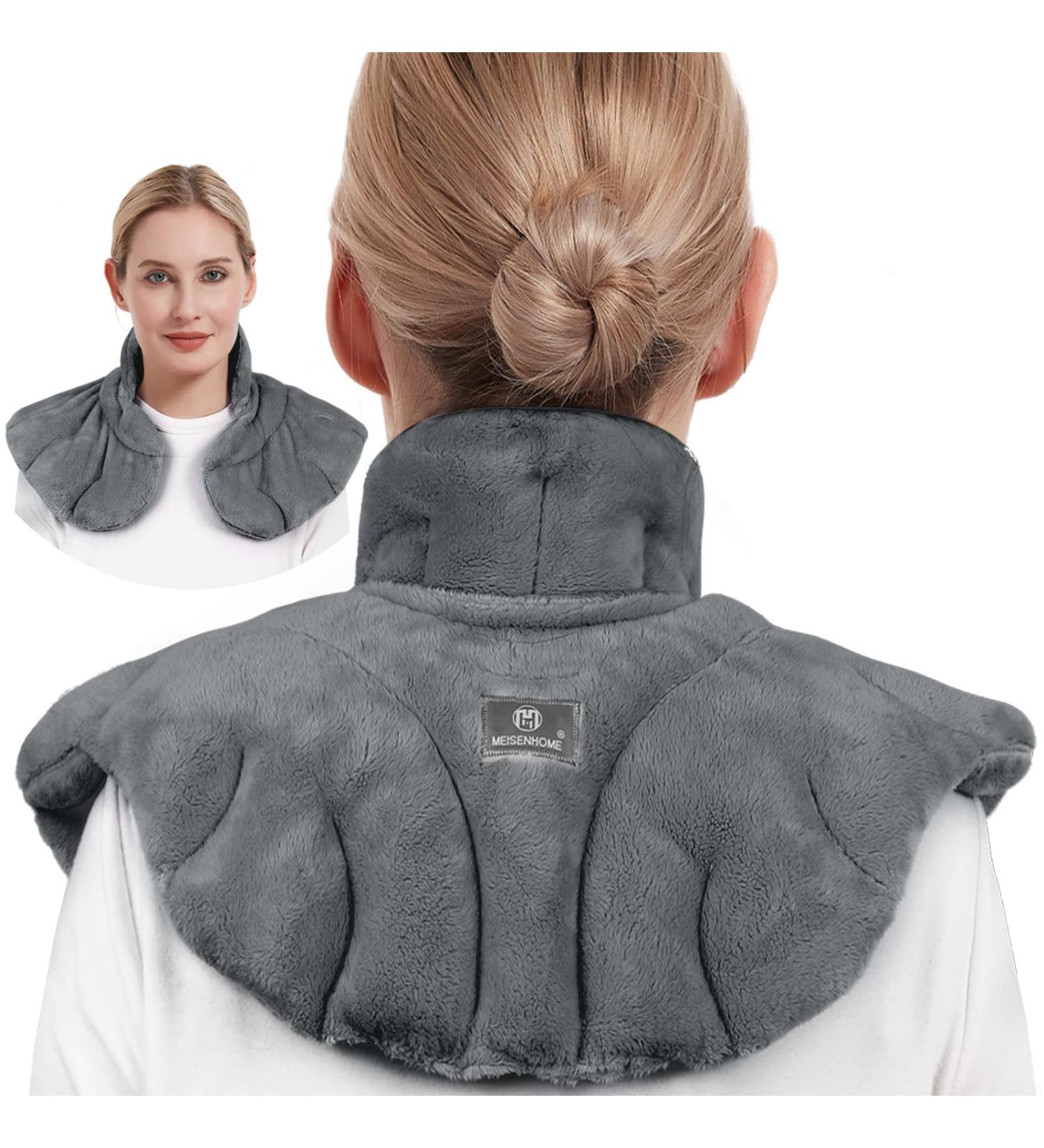 MEISENHOME Microwavable Heating Pad for Neck and Shoulders - Pain Relief Wrap with Moist Heat - Gray - Buy Online on GoSupps.com