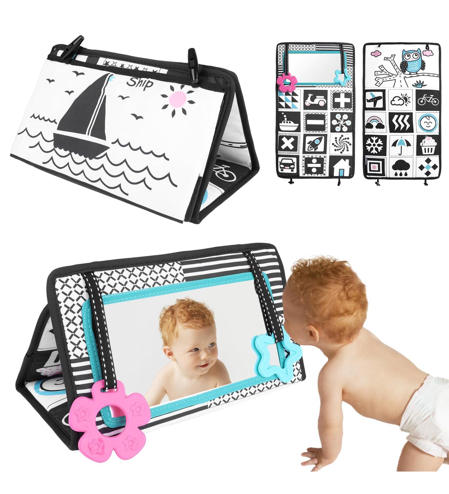 Shop Soft Contrast Baby Books with Mirror | Black & White Toys for Infants - Perfect for Baby Girls - Buy Online on GoSupps.com