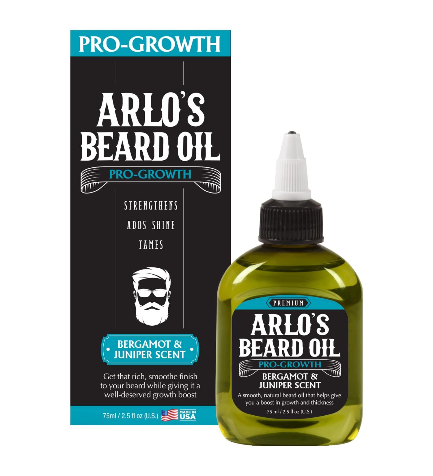 Arlo's Pro Growth Beard Oil - 2.5 oz Bergamot & Juniper | Promotes Beard Growth - International Shipping Available - Buy Online on GoSupps.com