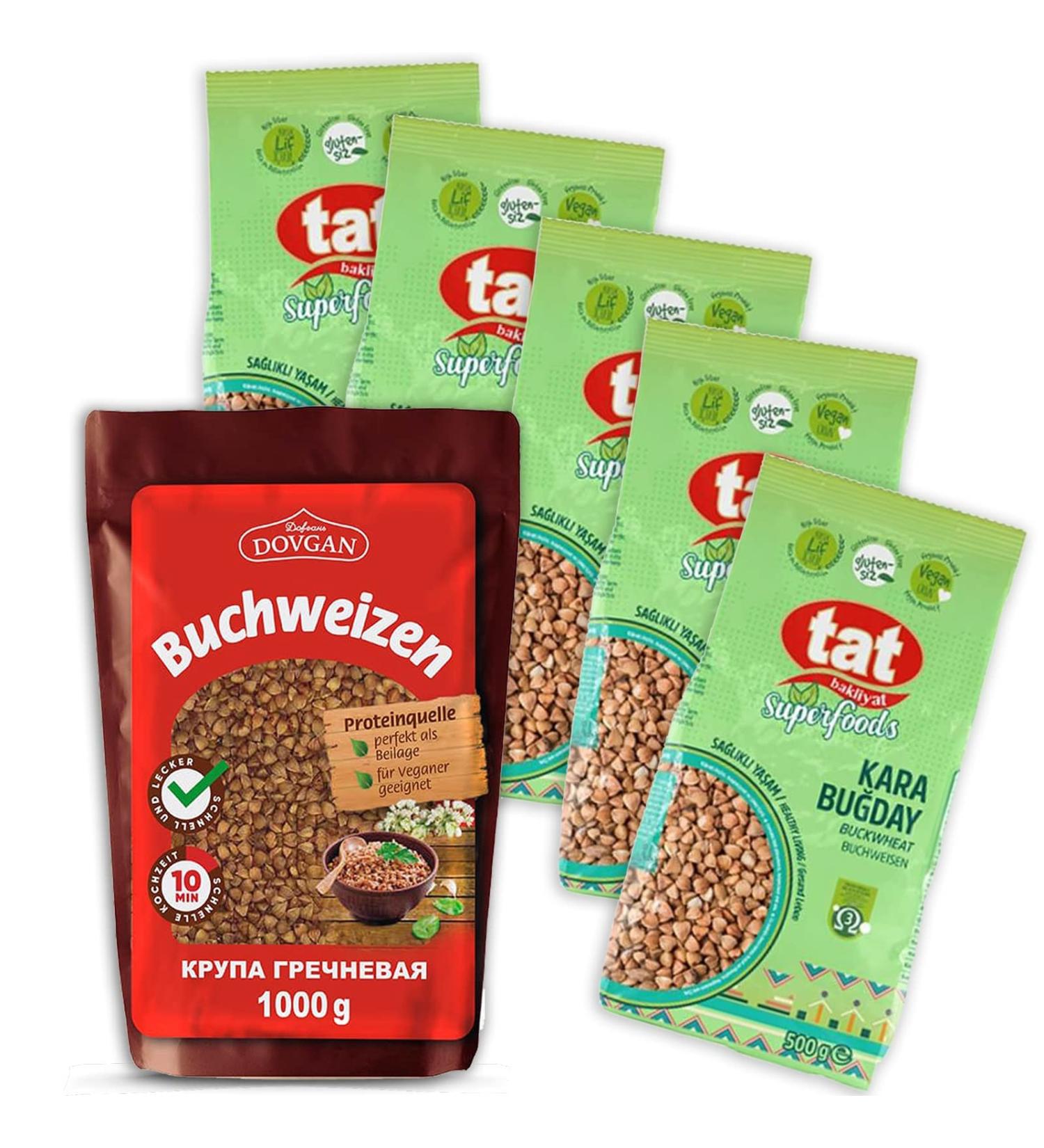 My Bazar Set 5+1 Buckwheat (Greek Crunch) 5x500g Tat Buckwheat + 1x1000g DOVGAN Buckwheat FREE 6-piece set