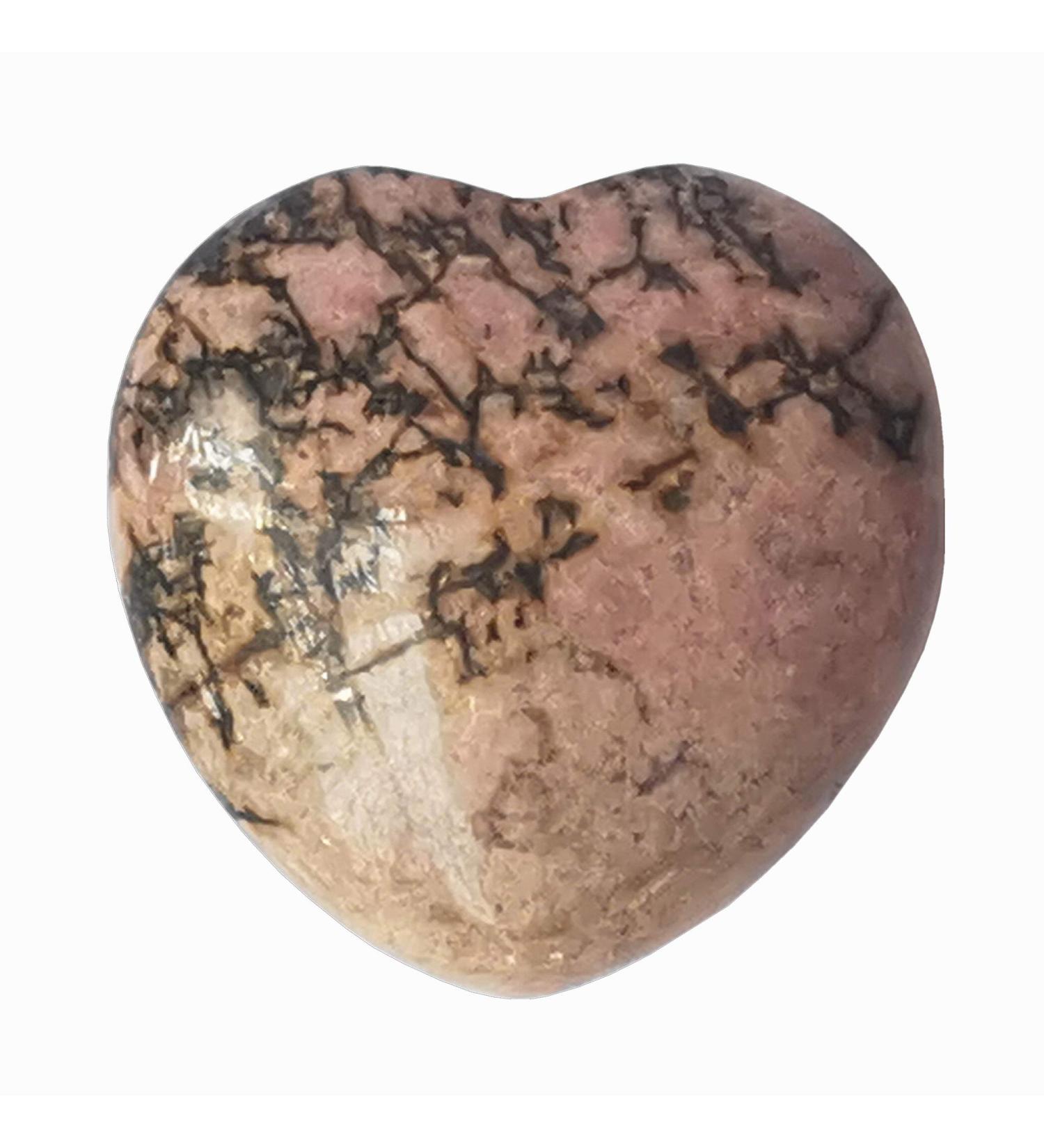 Buy Manekieko Natural Rhodonite Palm Worry Heart - 40mm Healing Stone for Love & Wellness | International Shipping - Buy Online on GoSupps.com