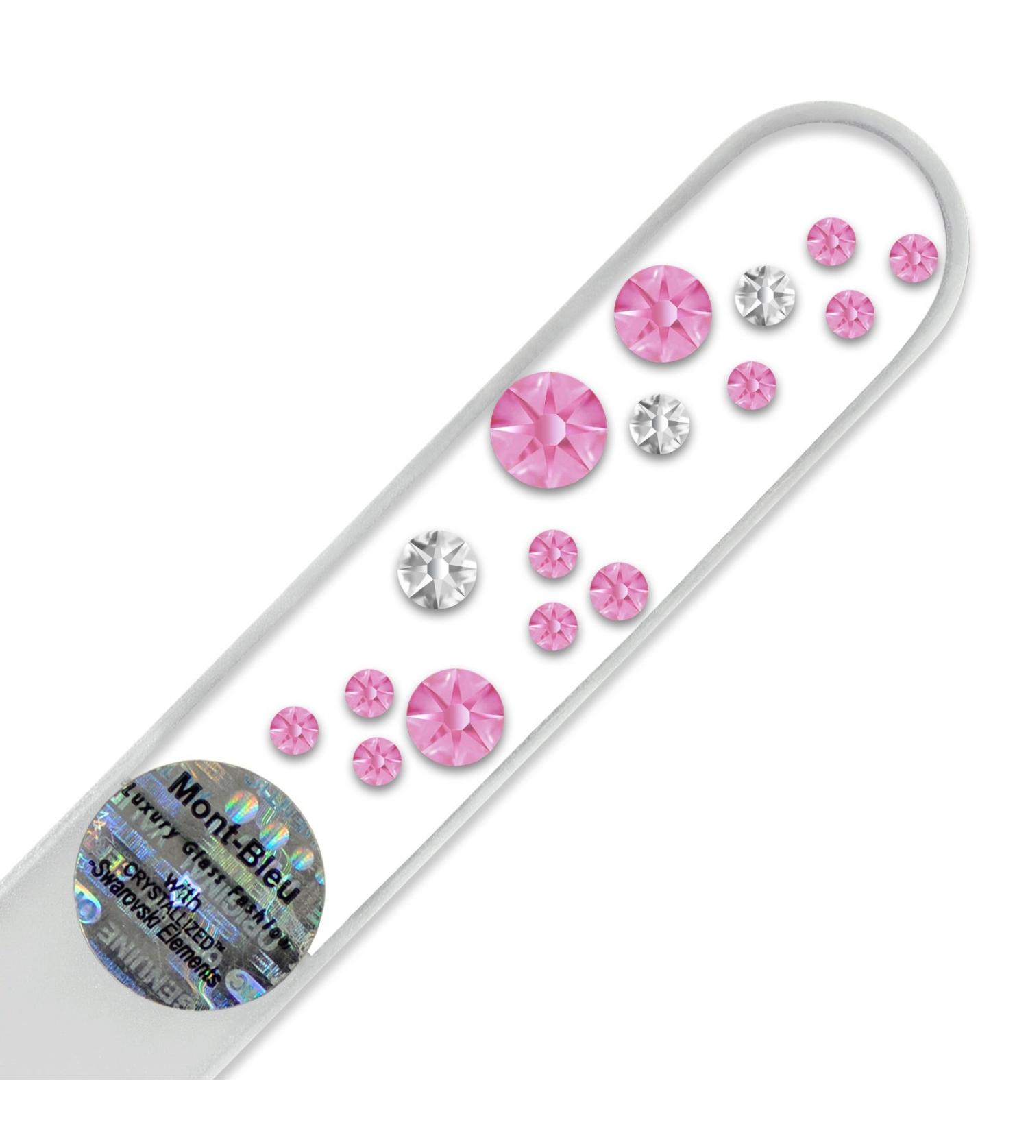Crystal Glass Nail File hand decorated with Swarovski crystals Hand Made in Czech Republic (Europe) Czech Tempered Glass Lifetime Guaranty in Suede Sleeve (Rose - Crystal) - Buy Online on GoSupps.com