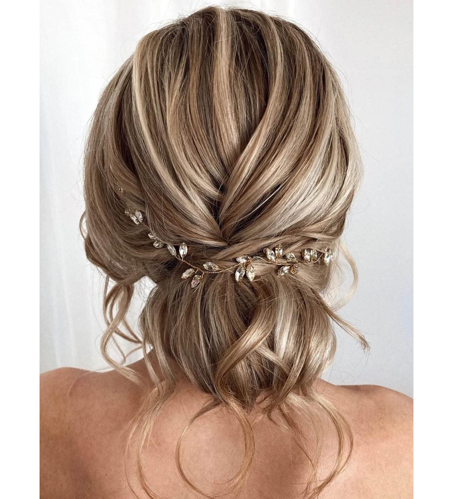 Bridal Hair Vine Rhinestone Headpiece - Wedding Headband for Women/Girls - Crystal Hair Accessories (A-Silver) - Buy Online on GoSupps.com