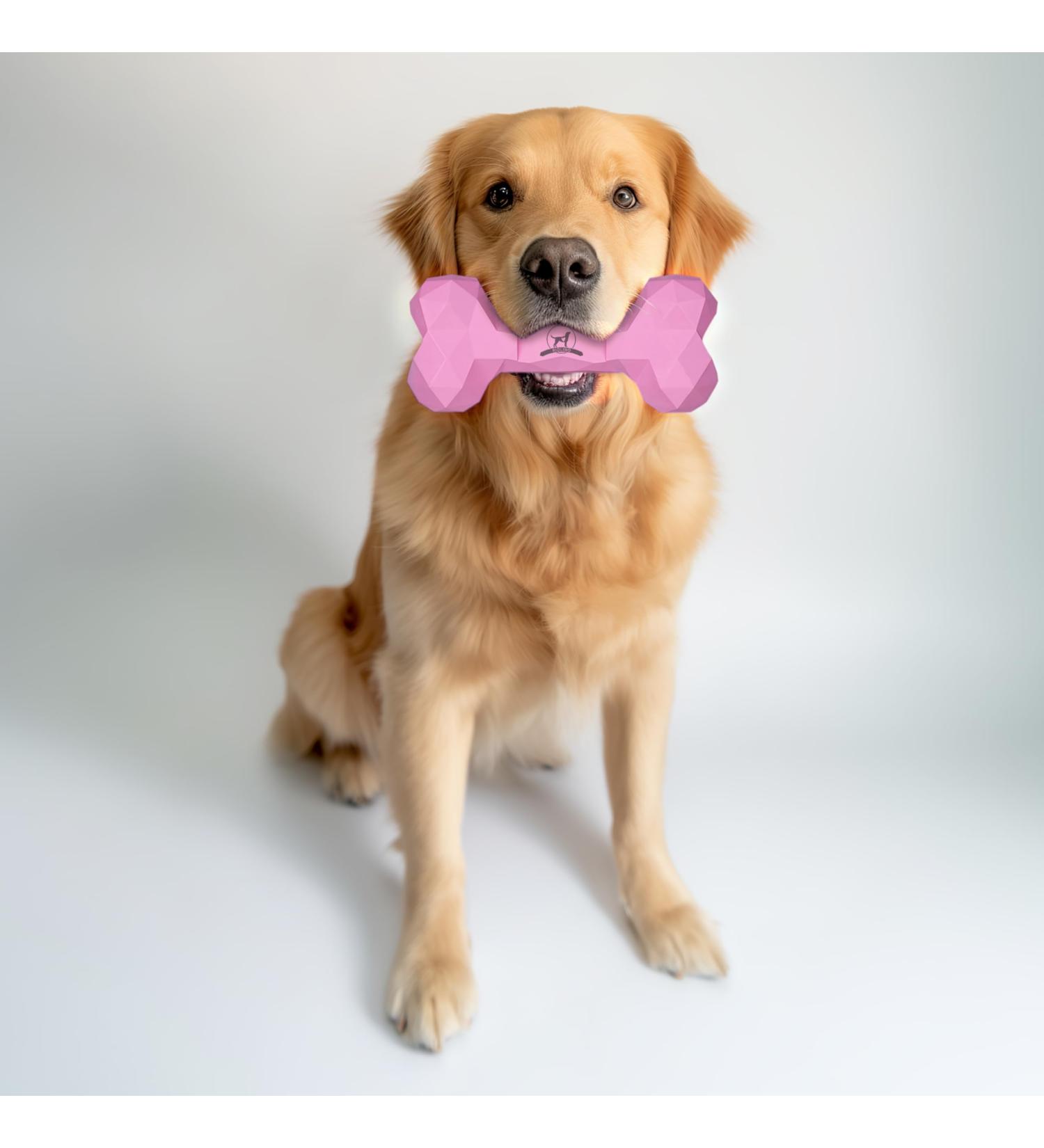 Durable Dog Chewing Tools: Natural Rubber Toys for Aggressive Chewers | Boredom Busters & Dental Care | Large Pink (1 Pack) - Buy Online on GoSupps.com