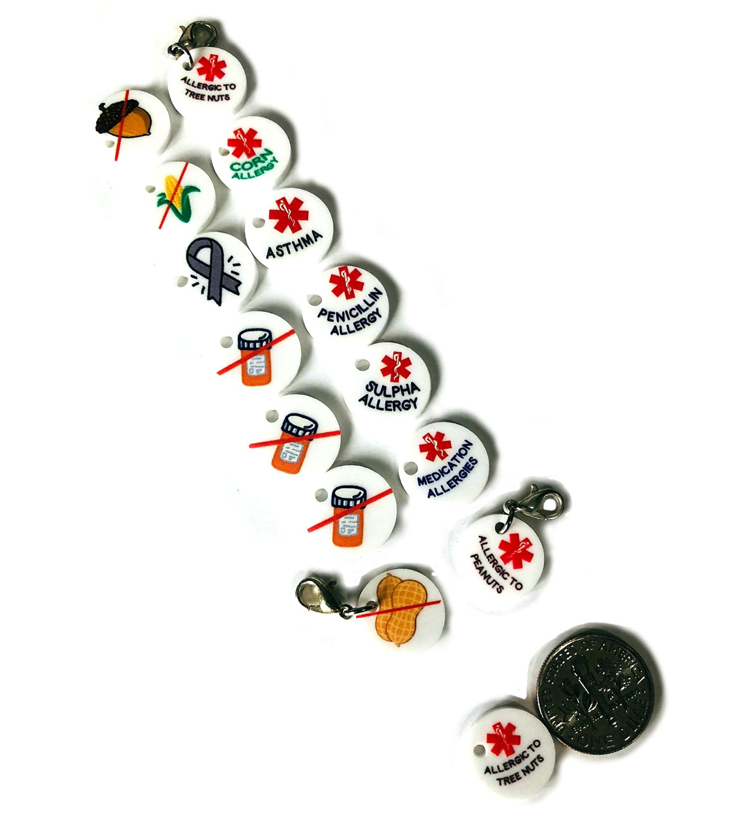 Medical ID Charms Food Allergies & More For Kids Teens Adults Penicillin Allergy