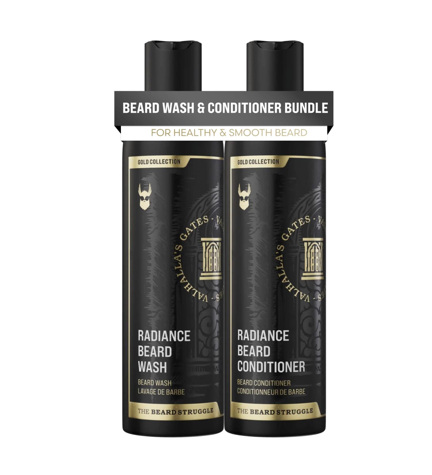 Radiance Beard Wash & Conditioner Bundle - Gold Collection by The Beard Struggle | Nourish Cleanse & Strengthen Your Beard - International Shipping Available - Buy Online on GoSupps.com