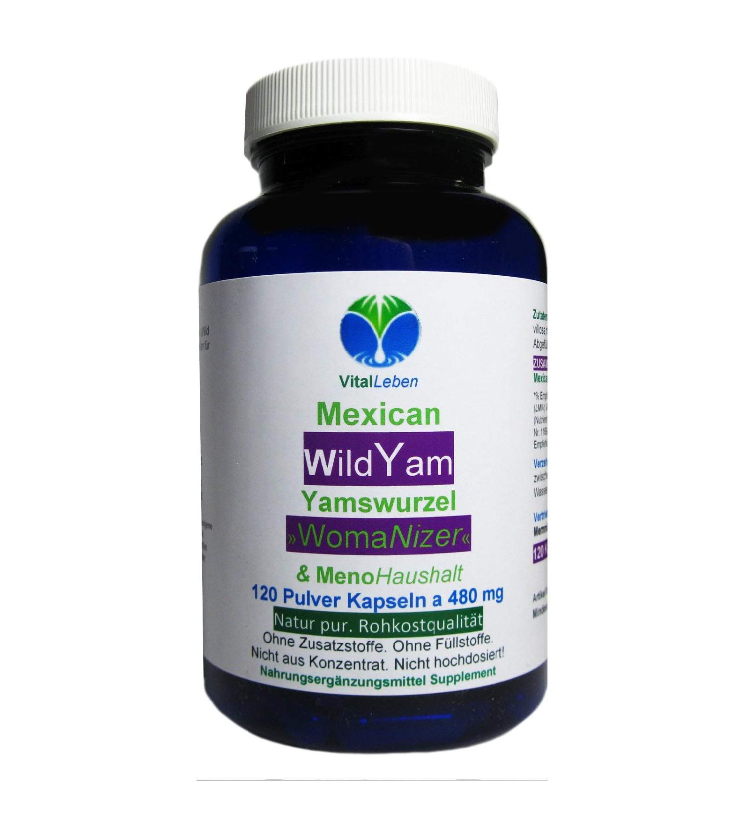 Buy Mexican Wild Yam Root Capsules - 120 Natural Supplements for Menstruation & Hormonal Balance | Pure Nature - Buy Online on GoSupps.com