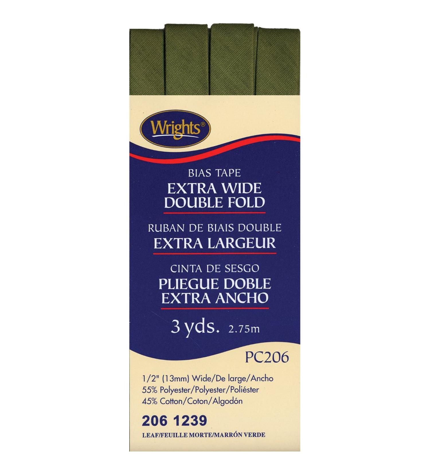 Wrights Double Fold Bias Tape 1/2 X3yd  Leaf