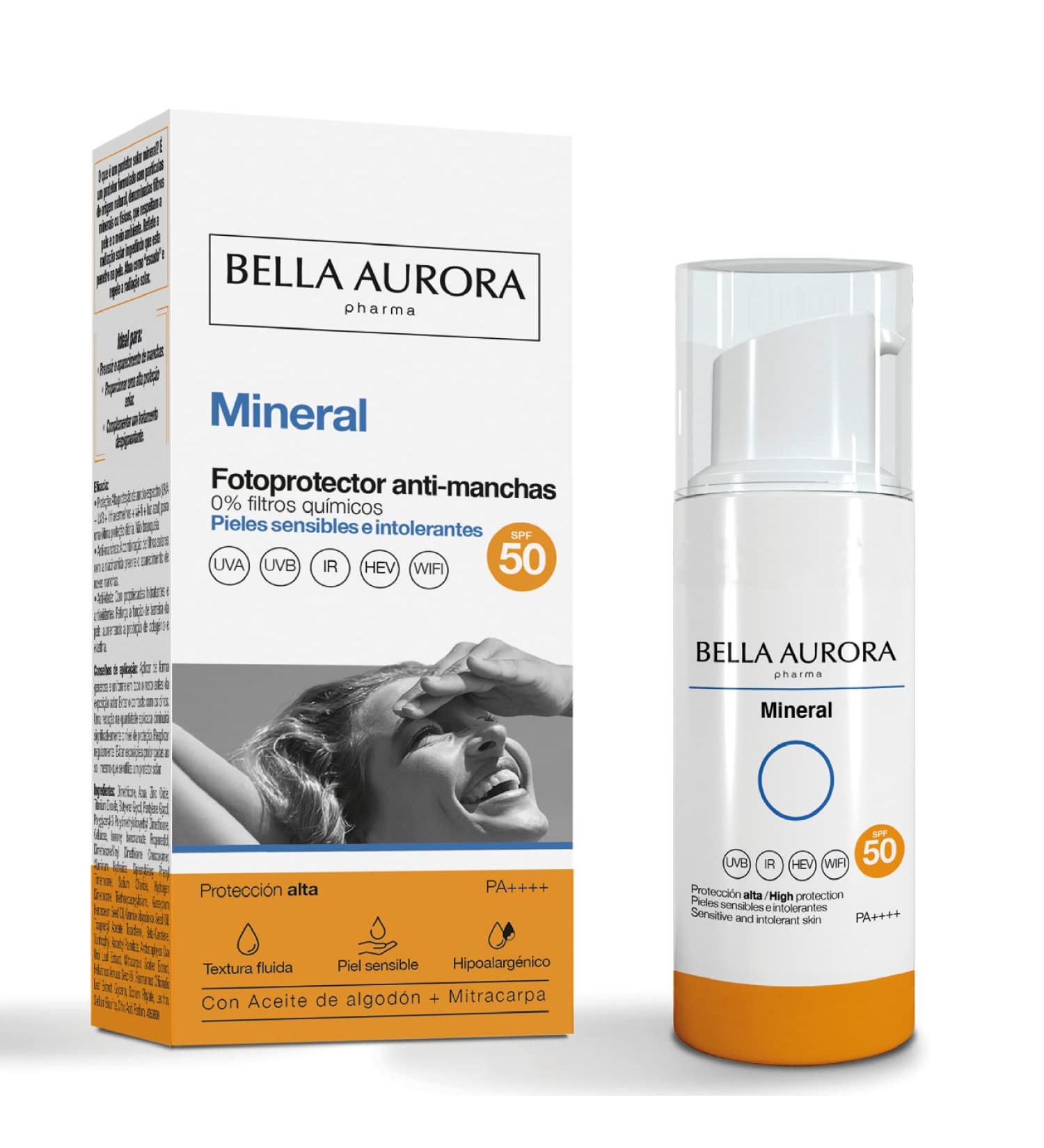 BELLA AURORA Mineral Fotoprotector Anti-Manchas 0% Filtros Qu micos SPF50 (50ml) - Buy Online on GoSupps.com