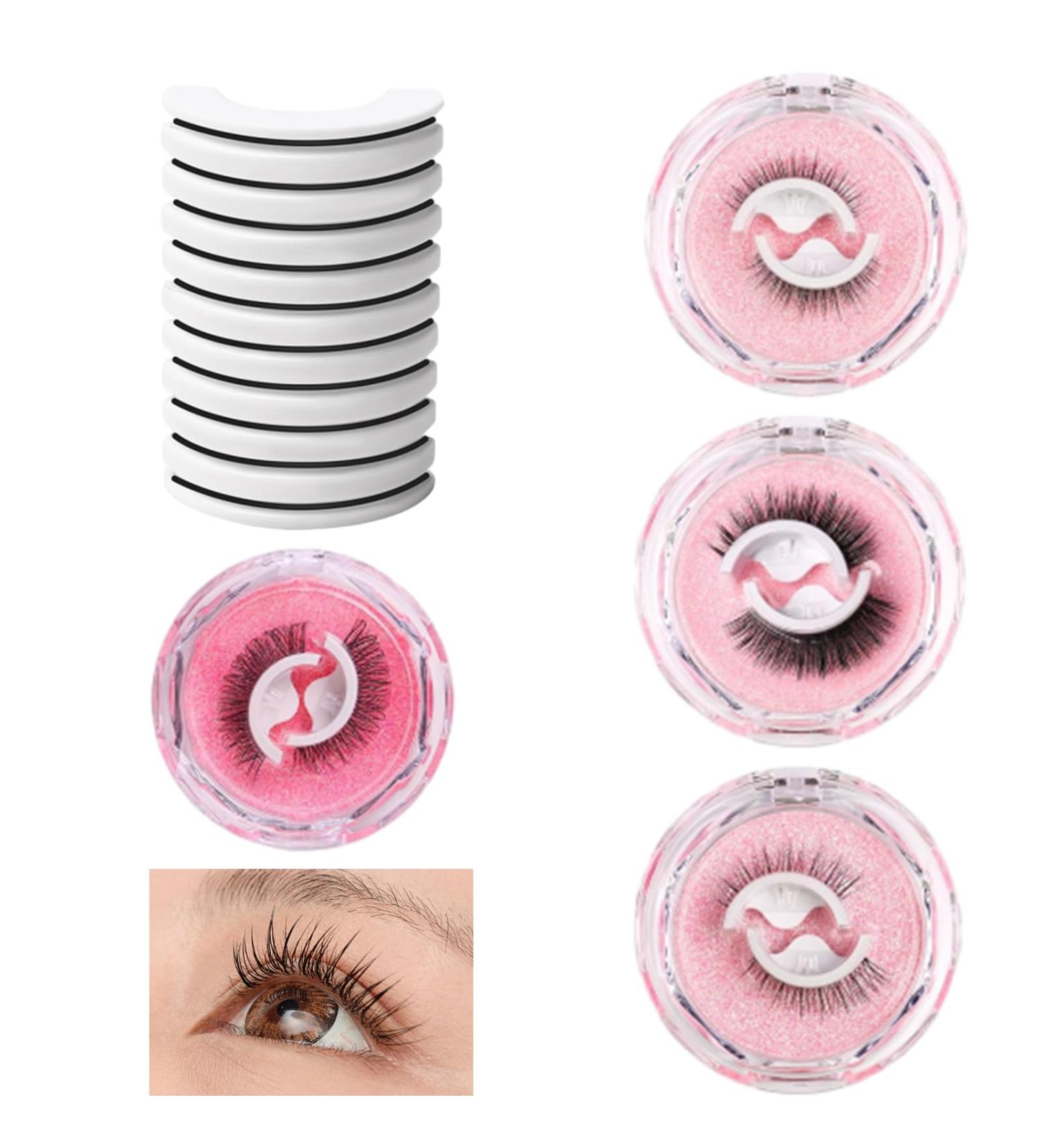 4Pairs Self Adhesive Eyelashes Reusable Adhesive Eyelashes Pre Glued Eyelashes Self Adhesive Lashes Self Adhesive Eyelashes Reusable Self Adhesive Lashes Reusable Eyelash Glue Stick on Eyelashes - Buy Online on GoSupps.com
