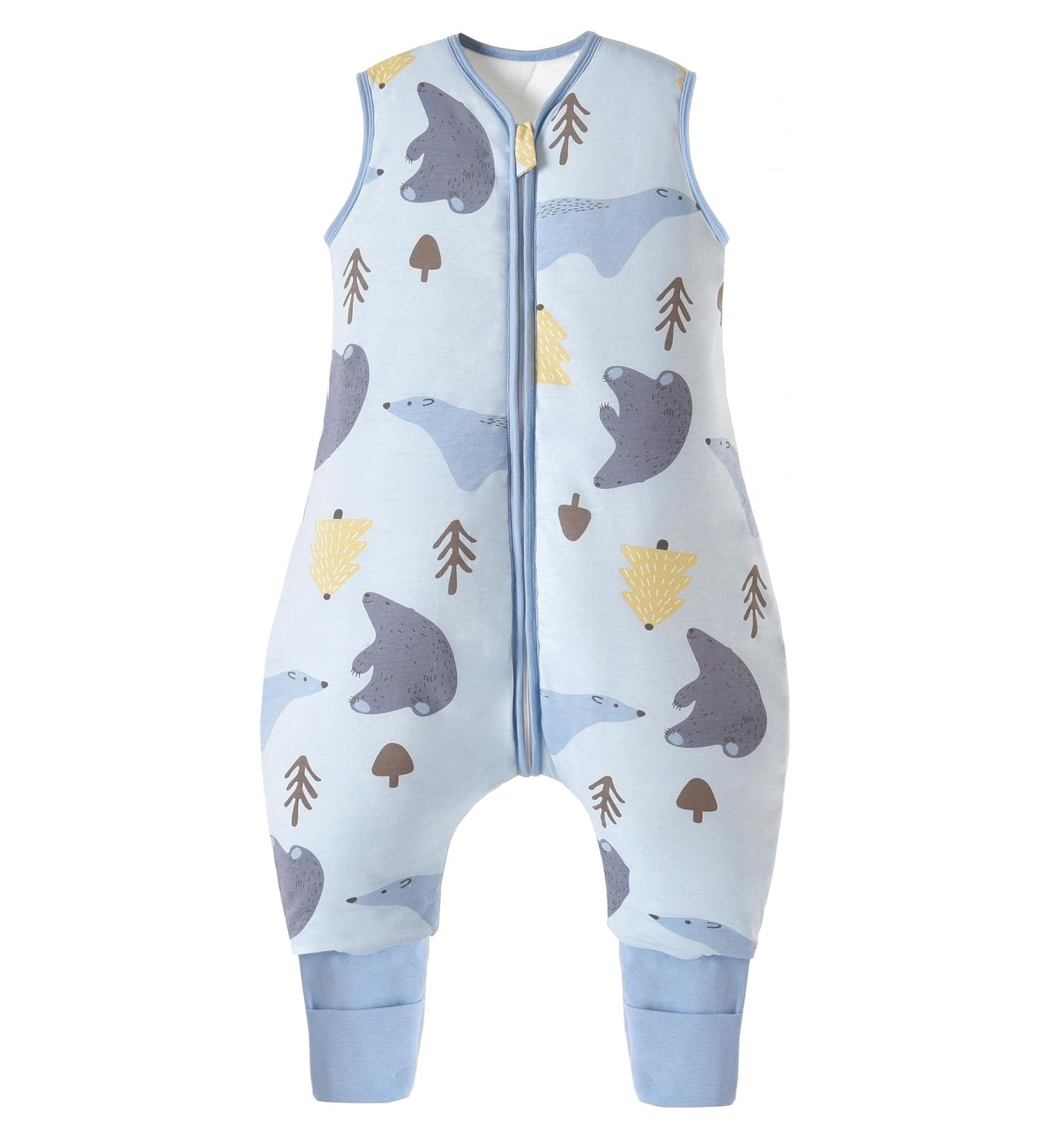 Chilsuessy Winter Baby Sleeping Bag with Feet 2.5 TOG - Blue Polar Bear - 100% Cotton - 90cm/3-4 Years - Buy Online on GoSupps.com