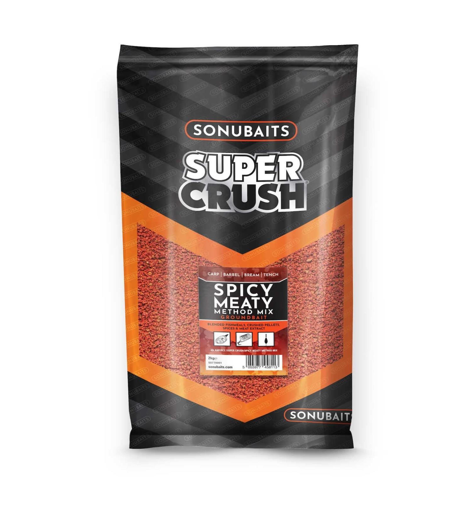 Sonubaits Super Crush Spicy Meaty Method Mix 2kg Bag
