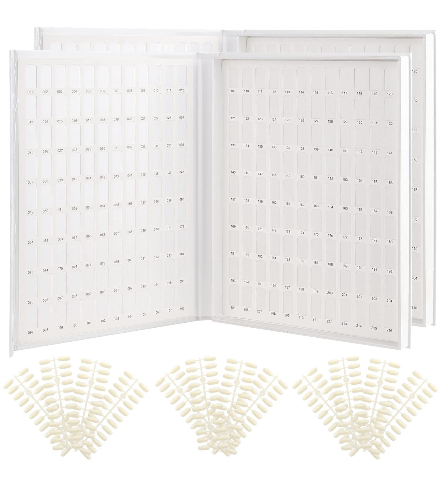 PINGEUI 2 Pack Nail Display Book with 216 Colors and 480 Nail Tips - Perfect for Nail Salons and Painting Practice - Buy Online on GoSupps.com