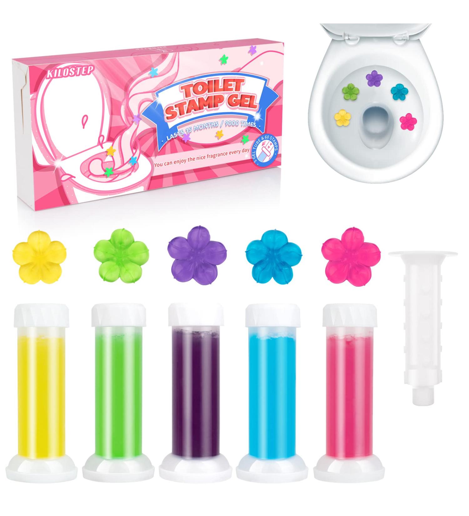 60 Ct Toilet Gel Stamp Kit - 5 Scented Toilet Bowl Cleaner Gel Stamps - Air Freshener - Buy Online on GoSupps.com